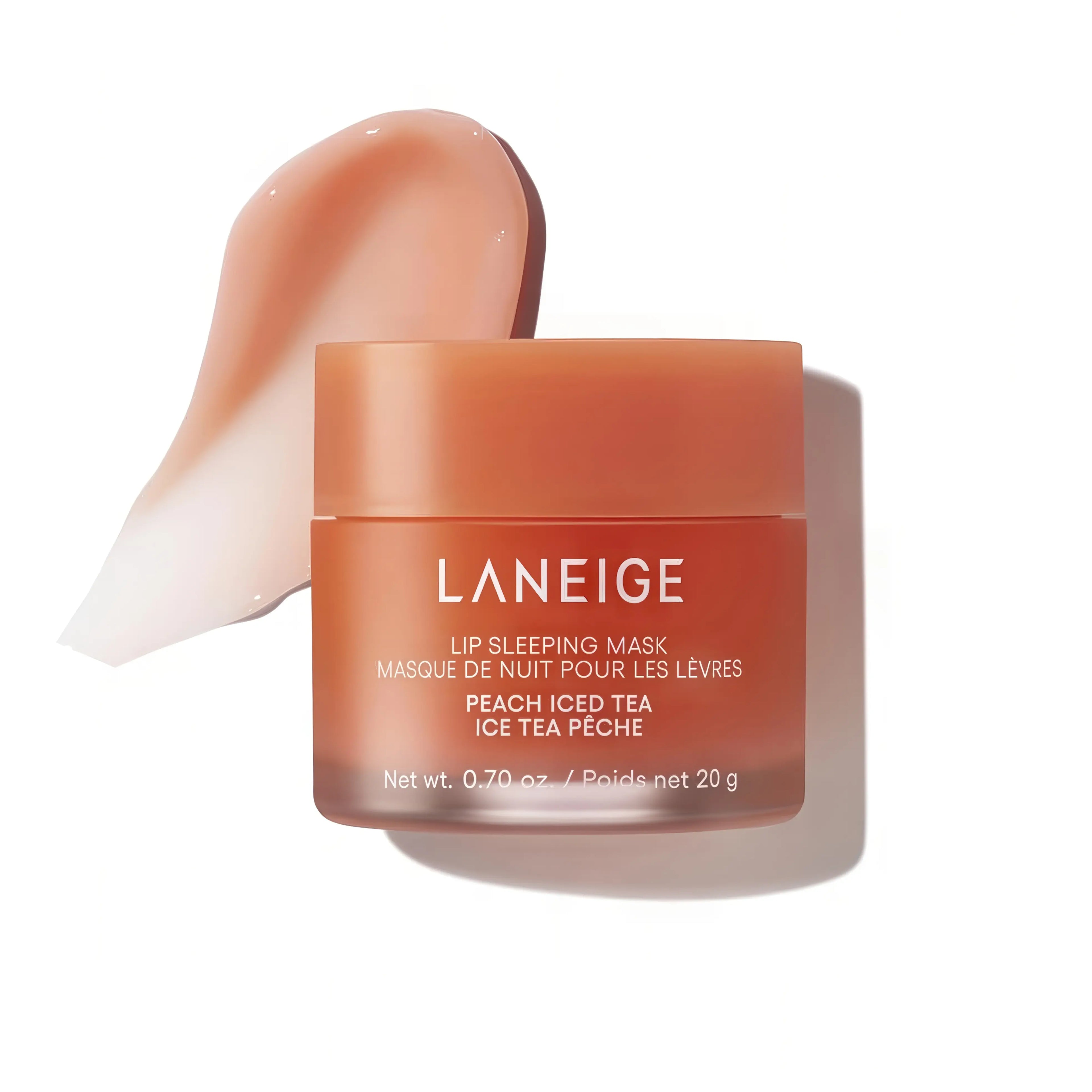 LANEIGE Lip Sleeping Mask 20ml, overnight intensive lip treatment with Murumuru Butter, shea butter, and vitamin C to deeply hydrate, repair dry chapped lips, and smooth texture for plump supple lips by morning.
