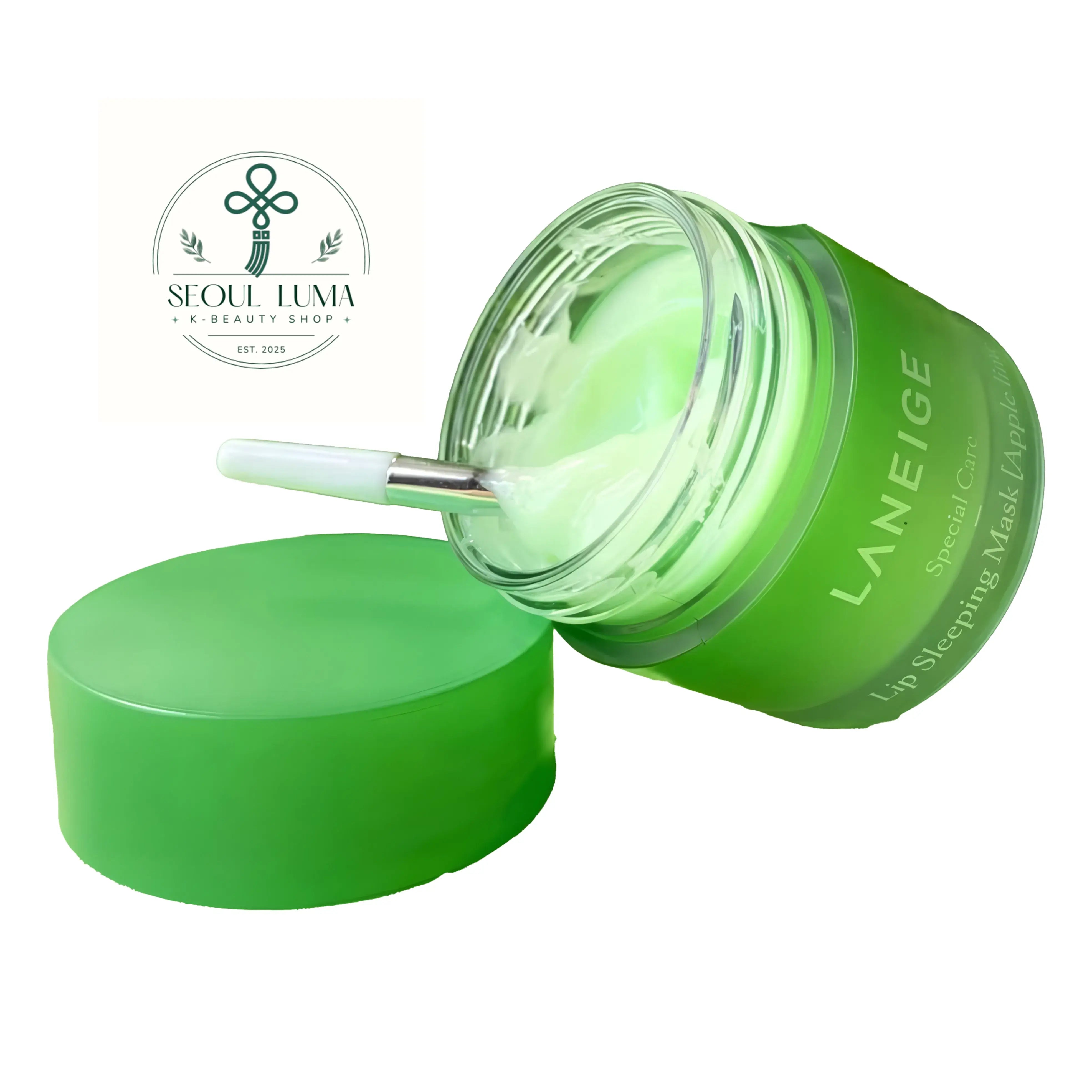 LANEIGE Lip Sleeping Mask - overnight lip treatment with Berry Fruit Complex, vitamin C, and coconut oil available in Apple Lime, Berry, Grapefruit, Gummy Bear, Mango, Matcha Bubble Tea, Mint Choco, Peach Iced Tea, Sweet Candy, Taro Bubble Tea, and Vanilla flavors for soft, smooth, hydrated lips