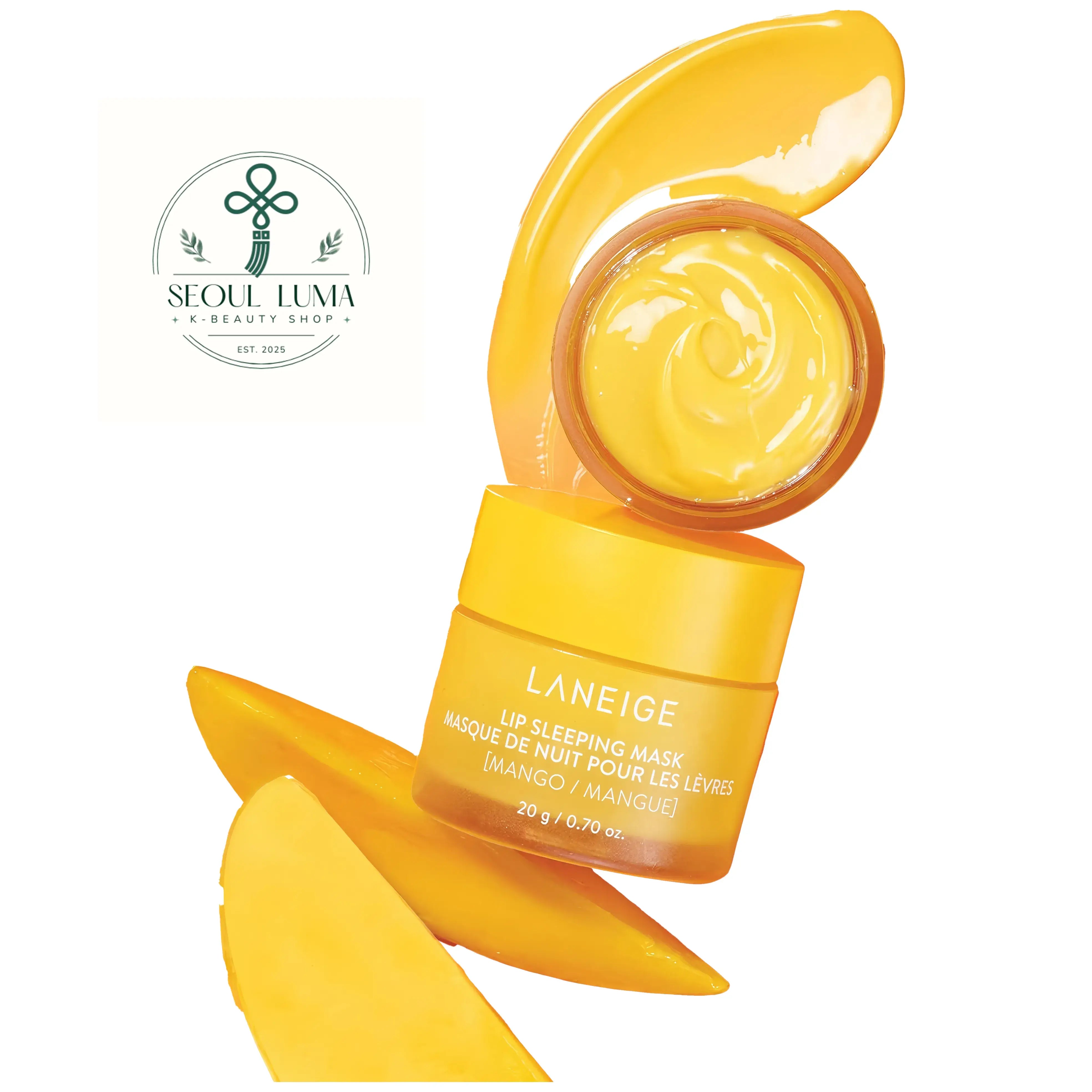 LANEIGE Lip Sleeping Mask - overnight lip treatment with Berry Fruit Complex, vitamin C, and coconut oil available in Apple Lime, Berry, Grapefruit, Gummy Bear, Mango, Matcha Bubble Tea, Mint Choco, Peach Iced Tea, Sweet Candy, Taro Bubble Tea, and Vanilla flavors for soft, smooth, hydrated lips
