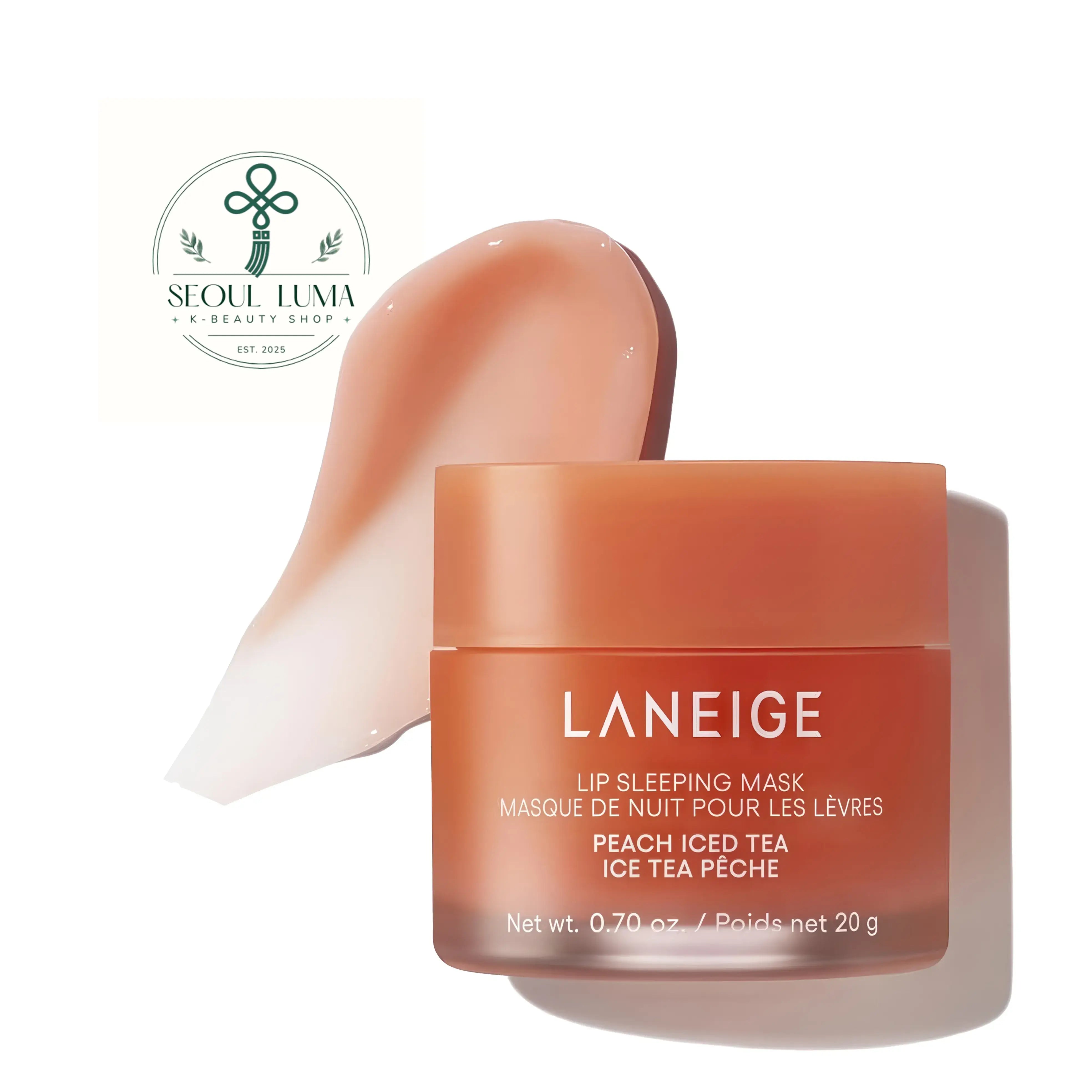 LANEIGE Lip Sleeping Mask - overnight lip treatment with Berry Fruit Complex, vitamin C, and coconut oil available in Apple Lime, Berry, Grapefruit, Gummy Bear, Mango, Matcha Bubble Tea, Mint Choco, Peach Iced Tea, Sweet Candy, Taro Bubble Tea, and Vanilla flavors for soft, smooth, hydrated lips
