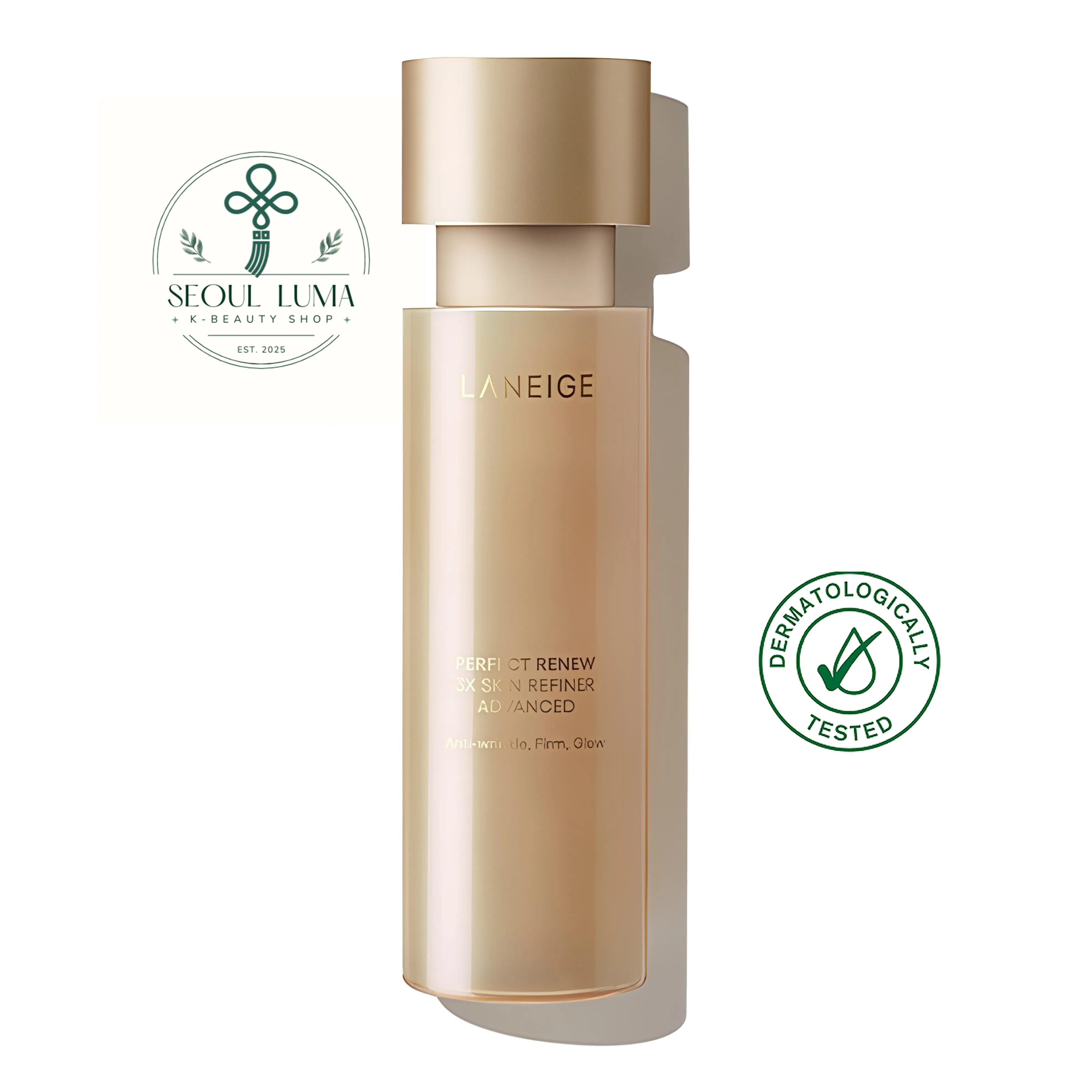 LANEIGE Perfect Renew 3X Skin Refiner Advanced with encapsulated retinol, collagen peptides, and RE.D Flavonoid for anti-aging texture refining