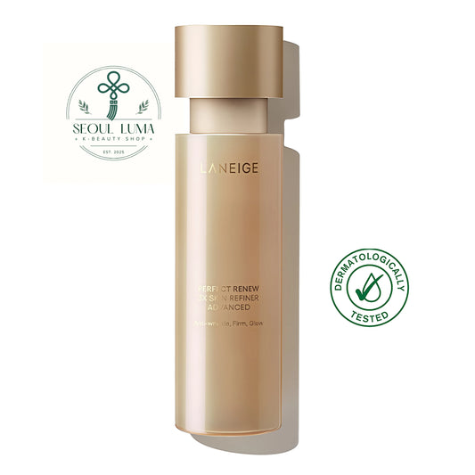 LANEIGE Perfect Renew 3X Skin Refiner Advanced with encapsulated retinol, collagen peptides, and RE.D Flavonoid for anti-aging texture refining