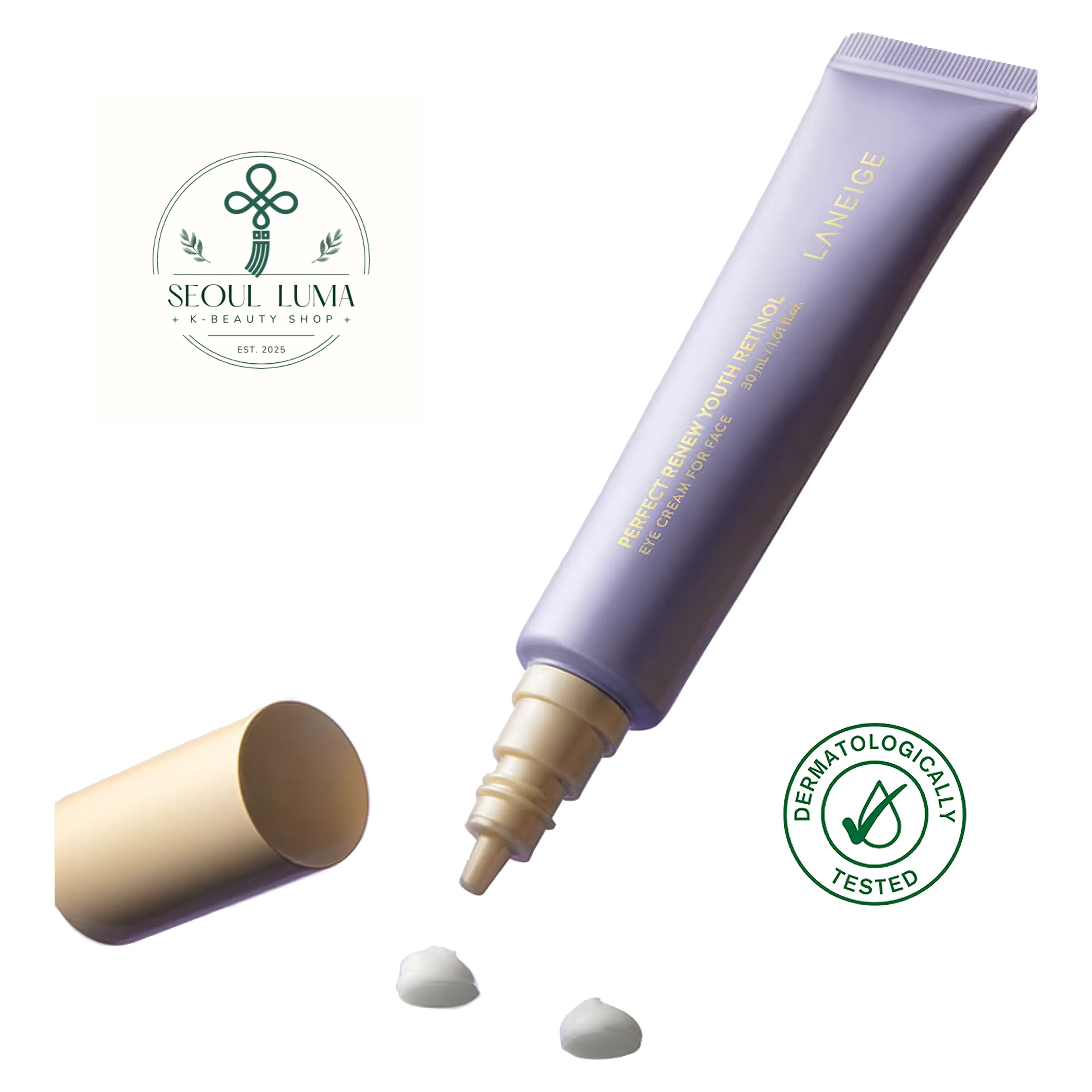 LANEIGE Perfect Renew Retinol - gentle retinol cream with 95% pure retinol (0.045%), tripeptides, and 5D hyaluronic acid for wrinkles and pores