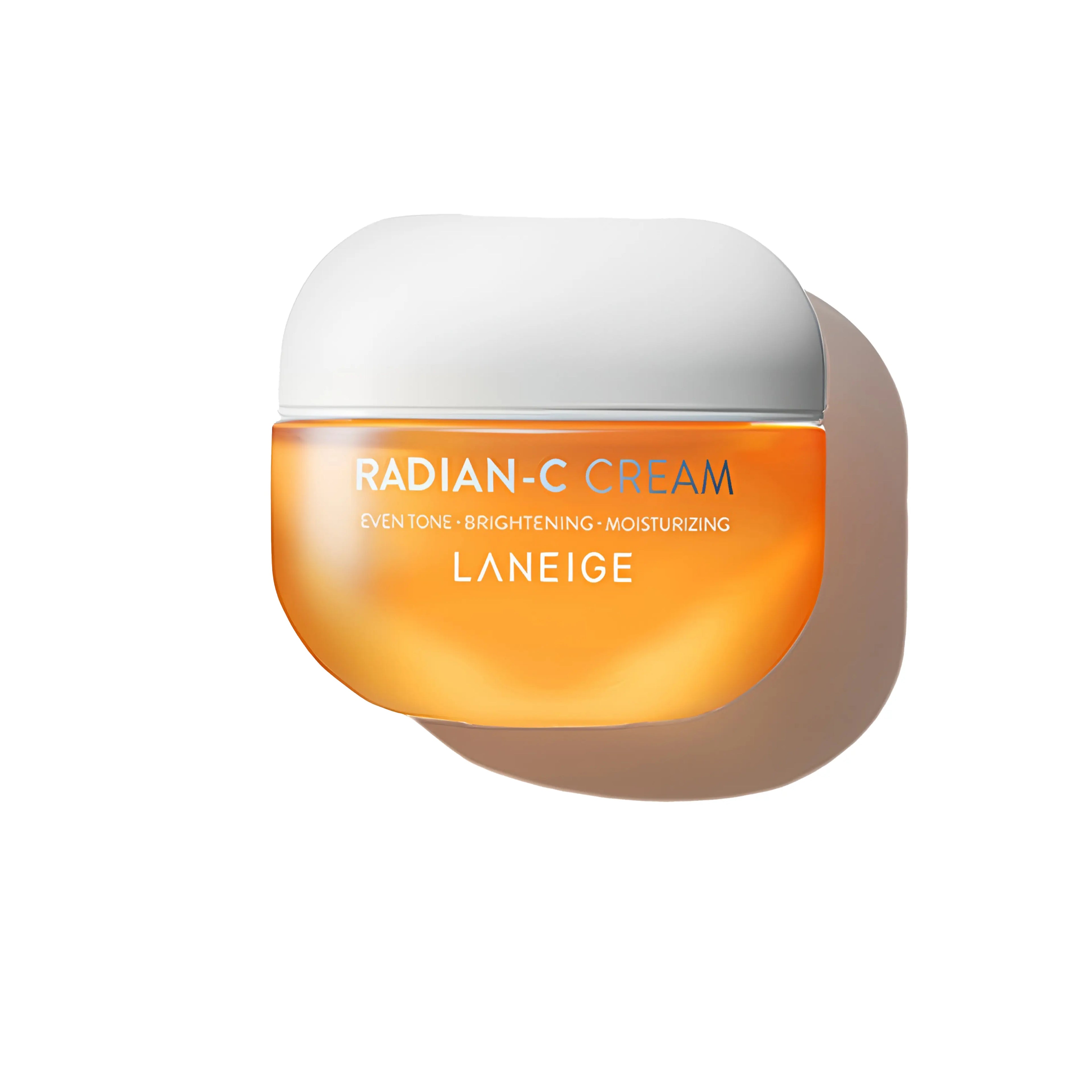 LANEIGE Radian-C Cream 30ml, brightening moisturizer with 8.5% Vitamin C derivative and Melasolv to fade dark spots, even skin tone, and provide antioxidant protection with deep hydration.
