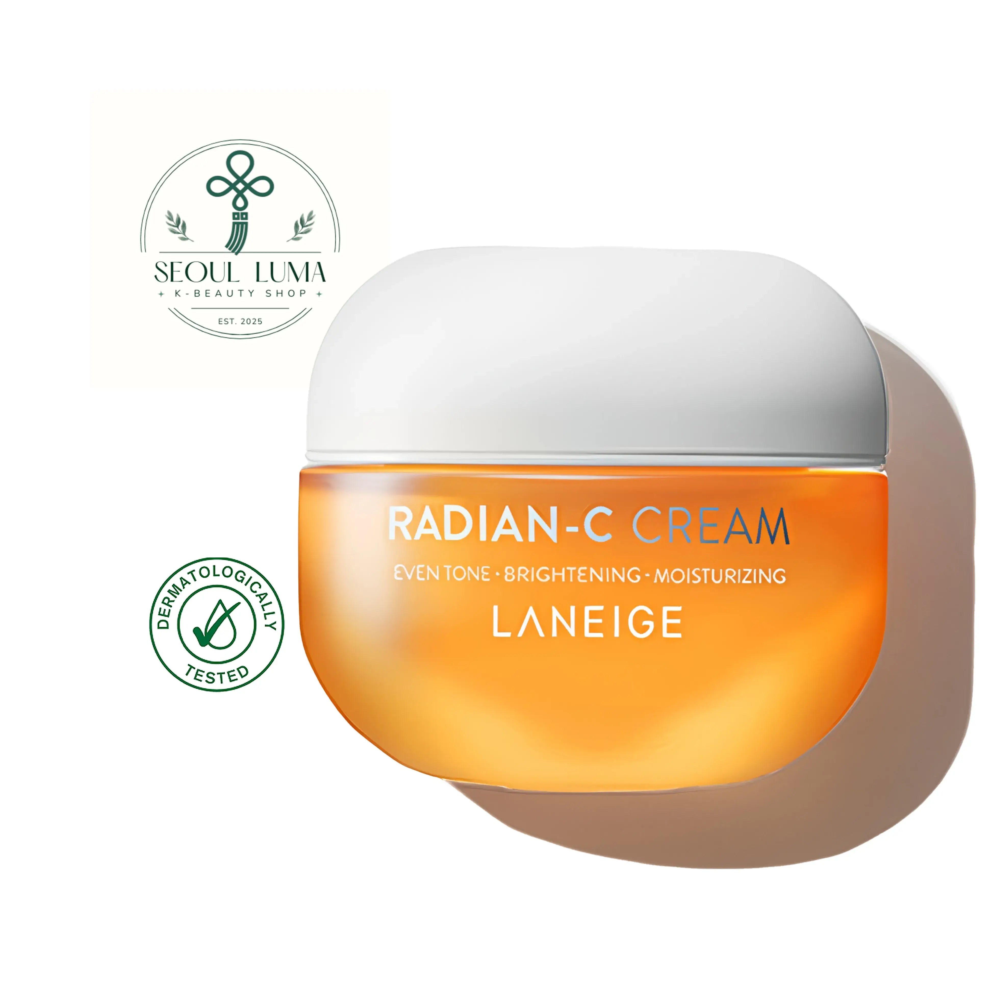 LANEIGE RADIAN-C Cream - gentle daily moisturizer with 8.5% vitamin C derivative, vitamin E, and patented Melasolv for brighter, more even skin tone
