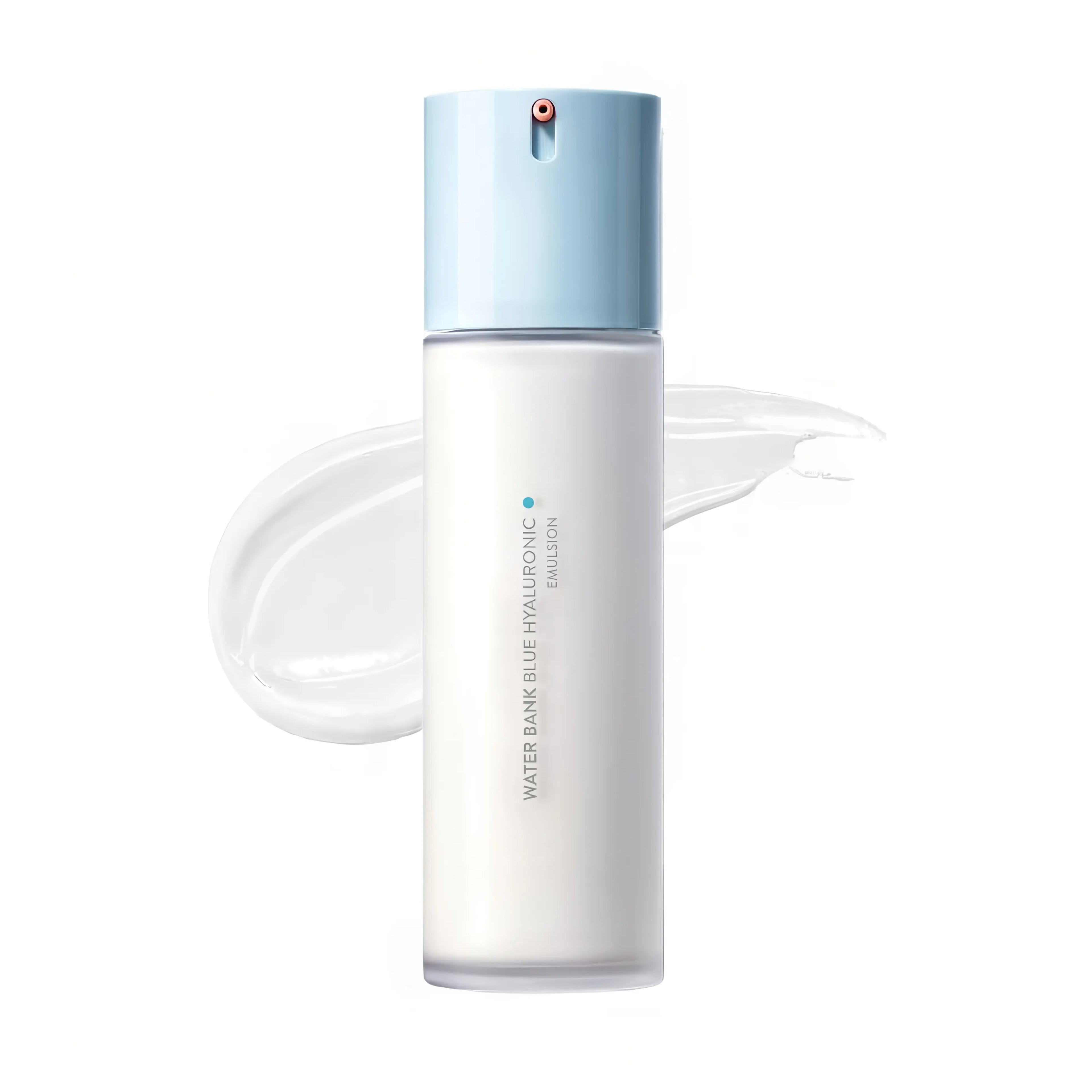 LANEIGE Water Bank Blue Hyaluronic Emulsion 120ml for combination to oily skin, lightweight emulsion with Blue Hyaluronic Acid and Peptides to hydrate, balance oil, and refine texture without greasiness.
