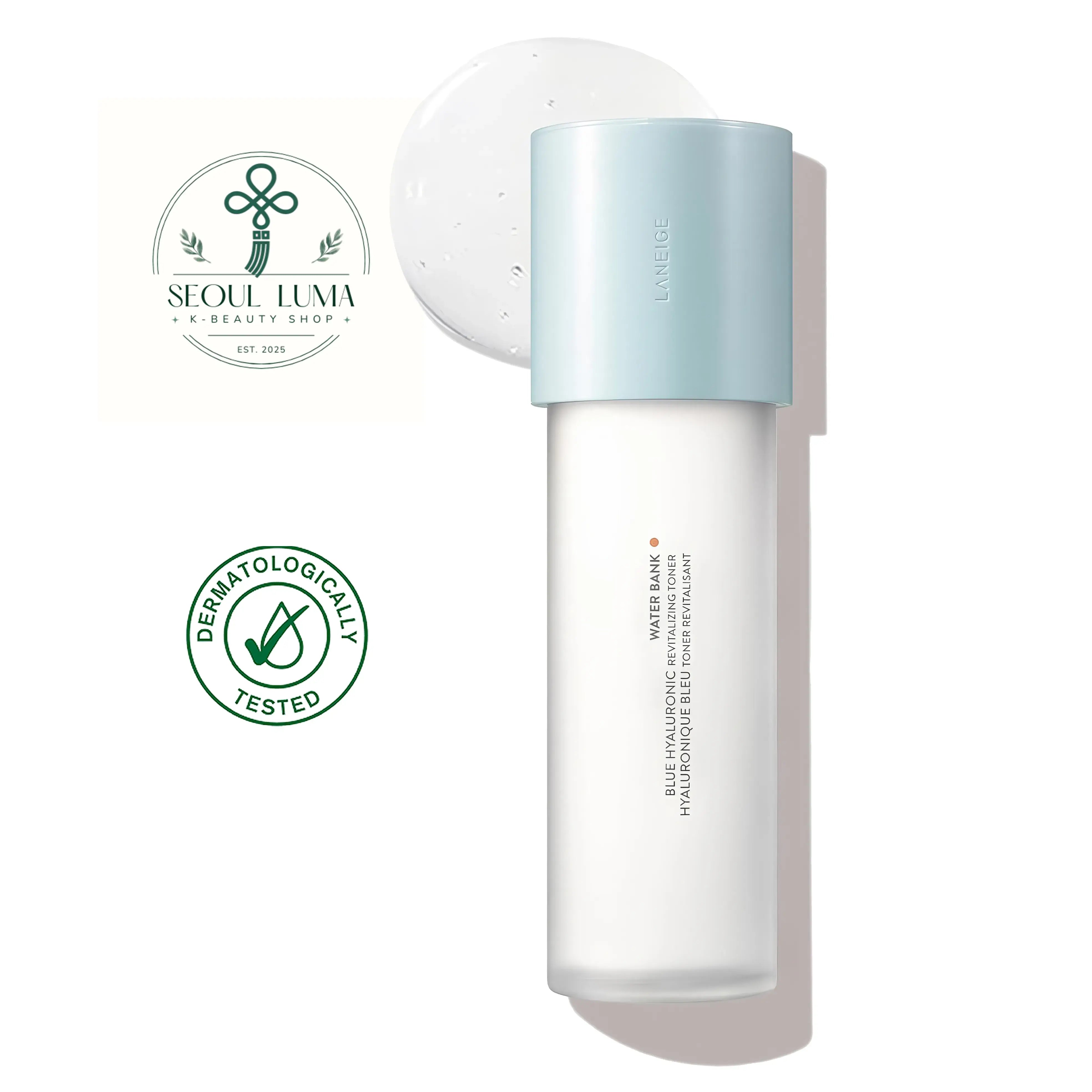 LANEIGE Water Bank Blue Hyaluronic Essence Toner For Normal to Dry Skin - intensive hydrating toner with 81.1% Beta Pro-nol Complex for soft, dewy skin