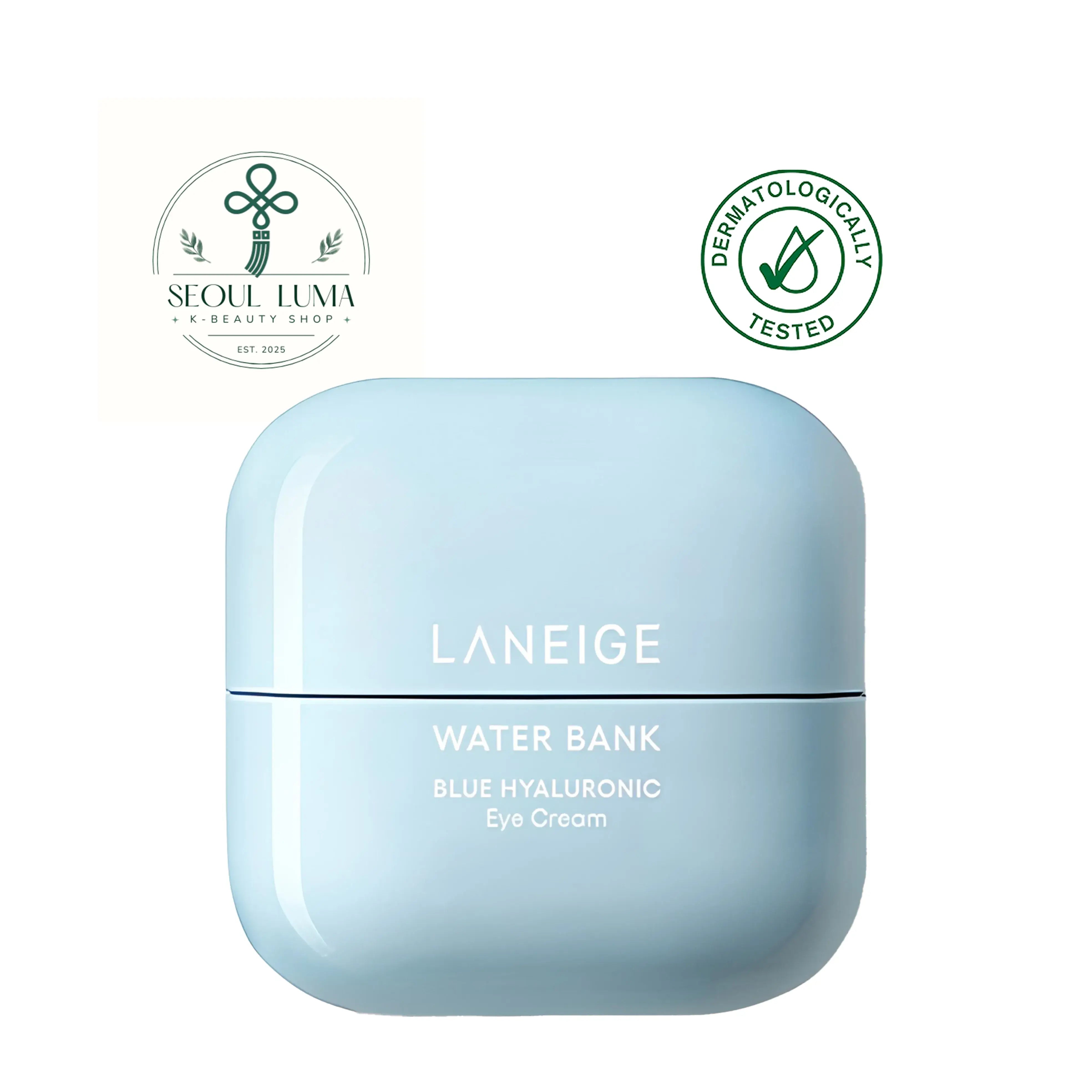 LANEIGE Water Bank Blue Hyaluronic Eye Cream - intensive eye cream with Blue HA, niacinamide, and caffeine for dark circles, puffiness, and fine lines