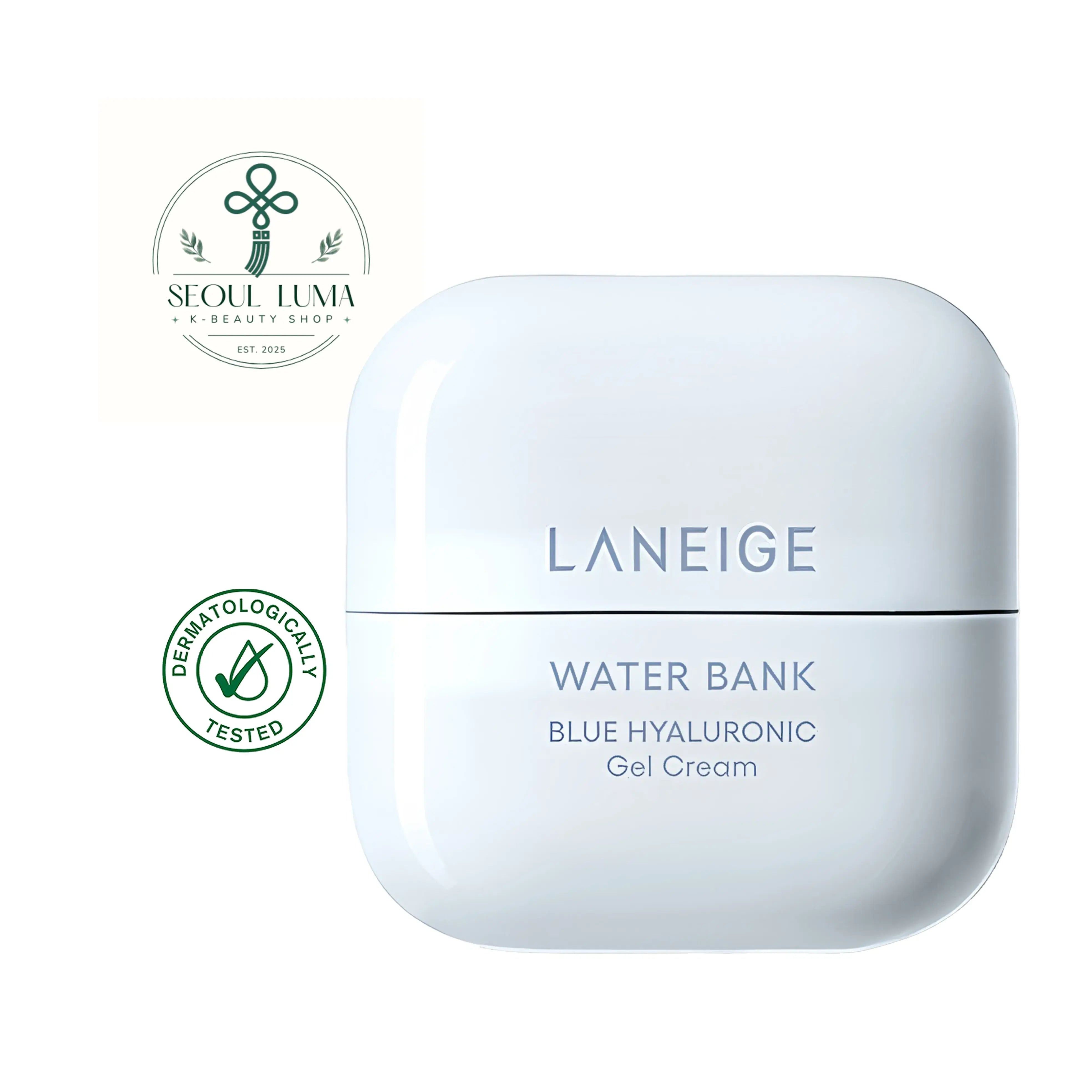 LANEIGE Water Bank Blue Hyaluronic Gel Cream - cooling gel moisturizer with Blue HA, betaine, and mint extract for oily, combination skin needing hydration