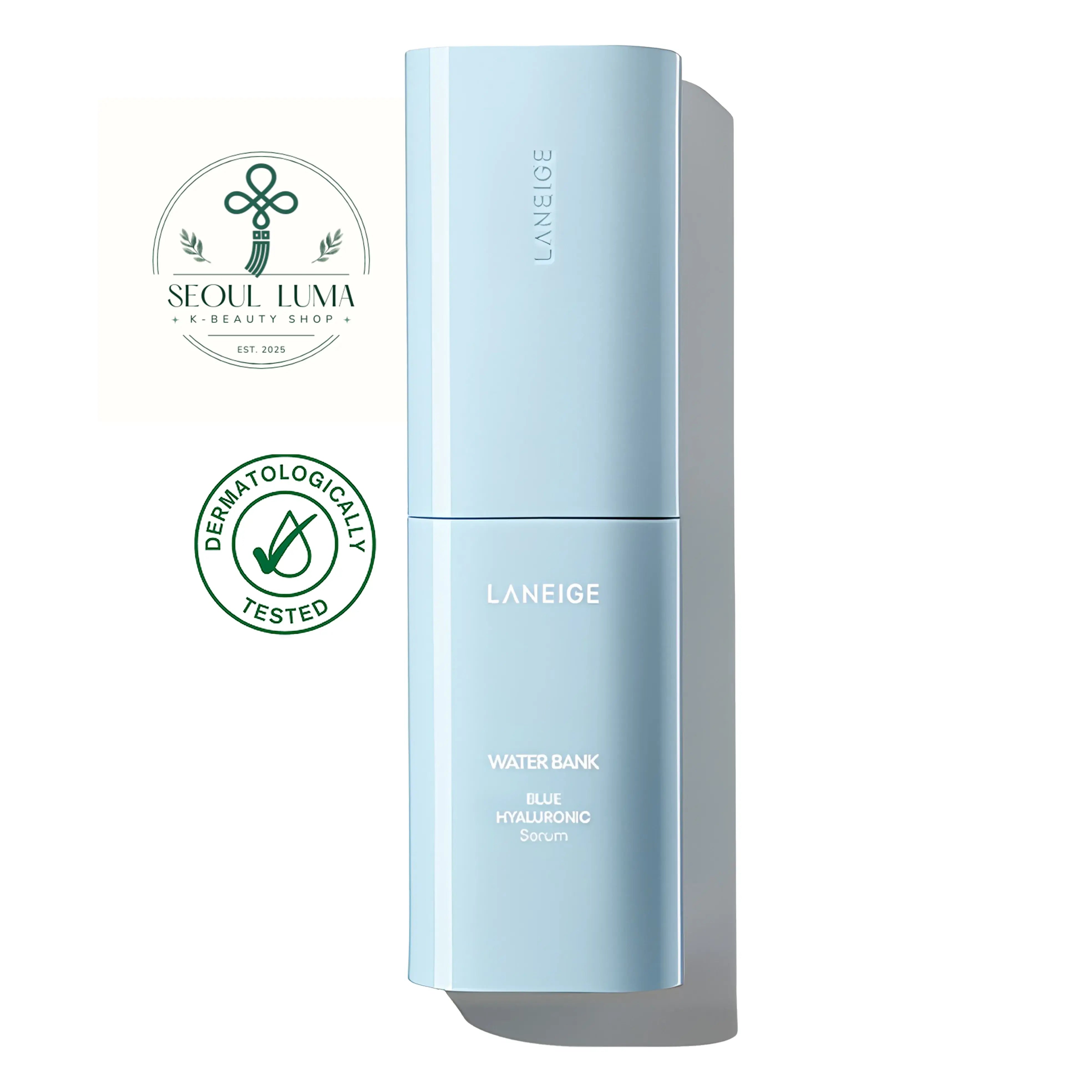 LANEIGE Water Bank Blue Hyaluronic Serum - intensive hydrating serum with micro-sized blue hyaluronic acid and peptides for dehydrated, aging skin