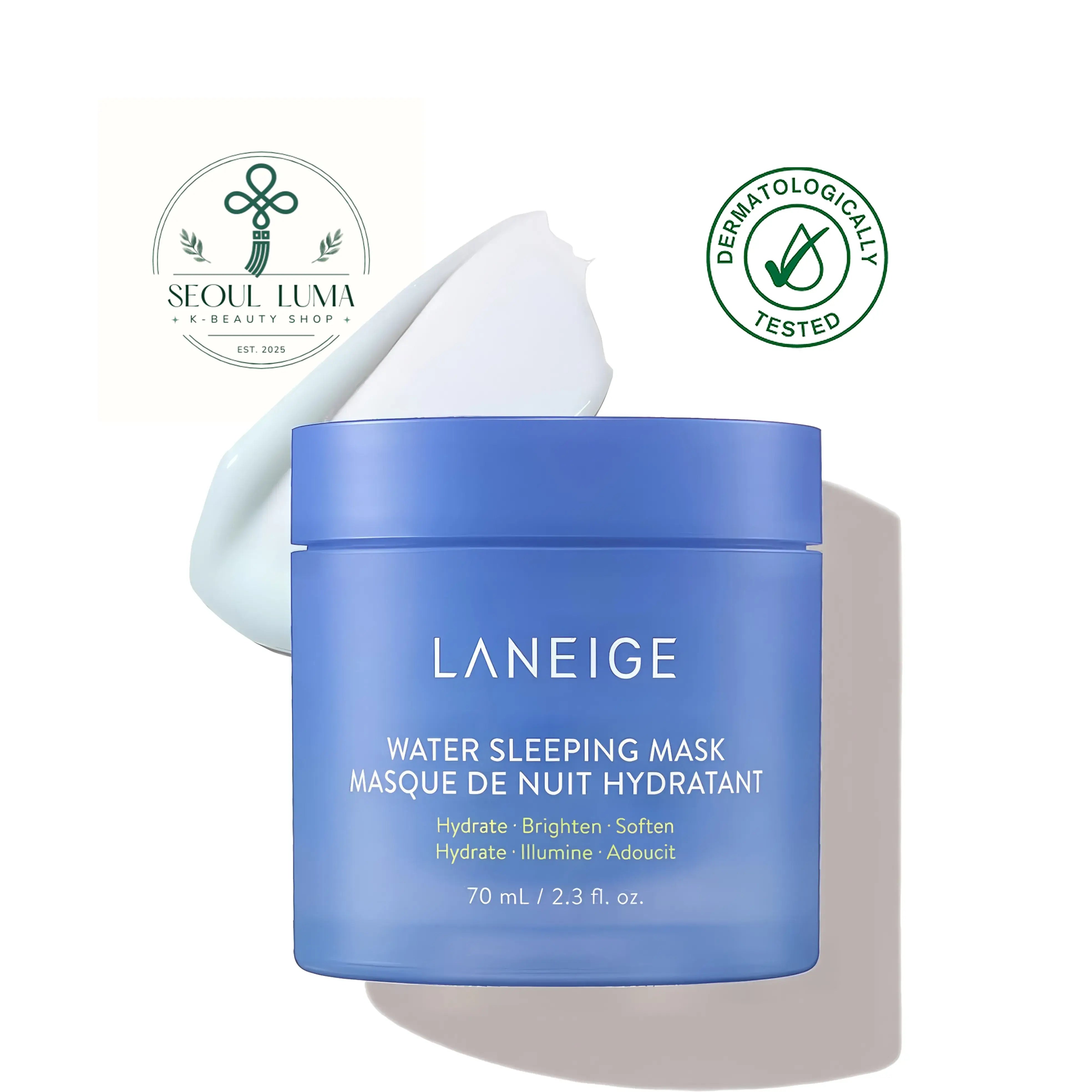 LANEIGE Water Sleeping Mask - overnight hydrating gel mask with probiotics, squalane, and 3X hyaluronic acid for deeply hydrated, glowing skin