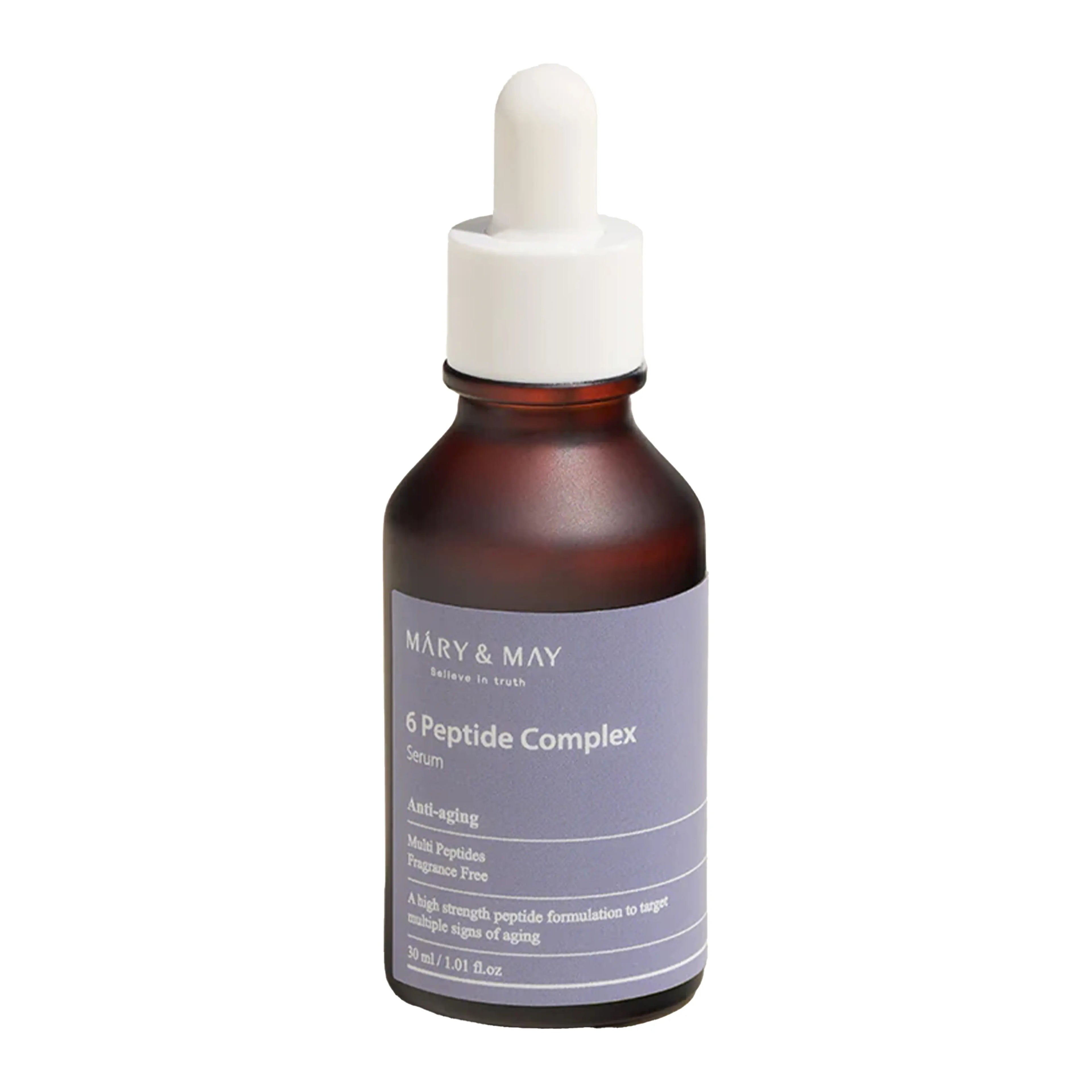 Mary&May 6 Peptide Complex Serum 30ml. K-beauty intensive anti-aging serum with a 6-peptide synergy complex