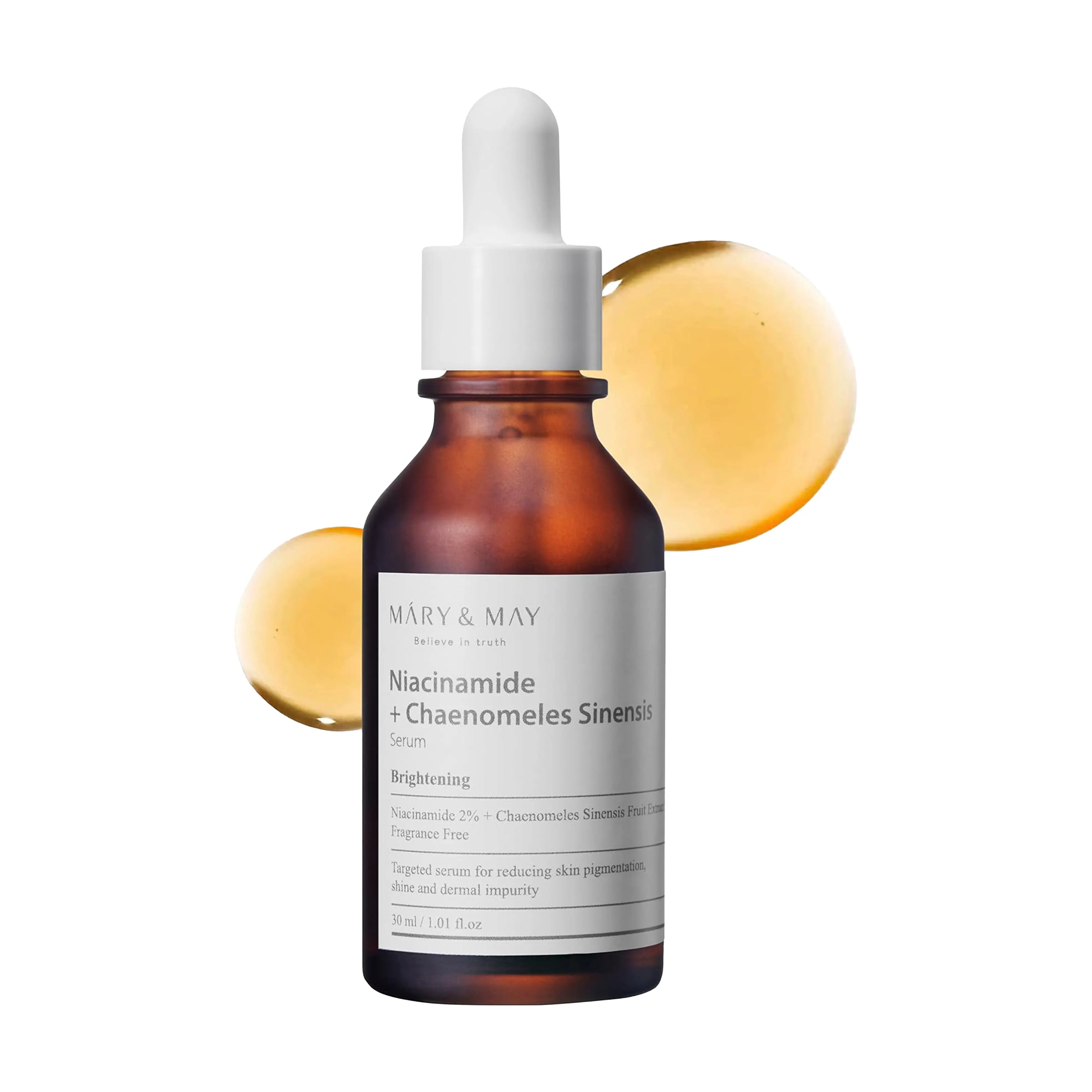 Mary&May Niacinamide+Chaenomeles Sinensis Serum 30ml. K-beauty oil-control and brightening serum with 93% Chinese Quince Extract