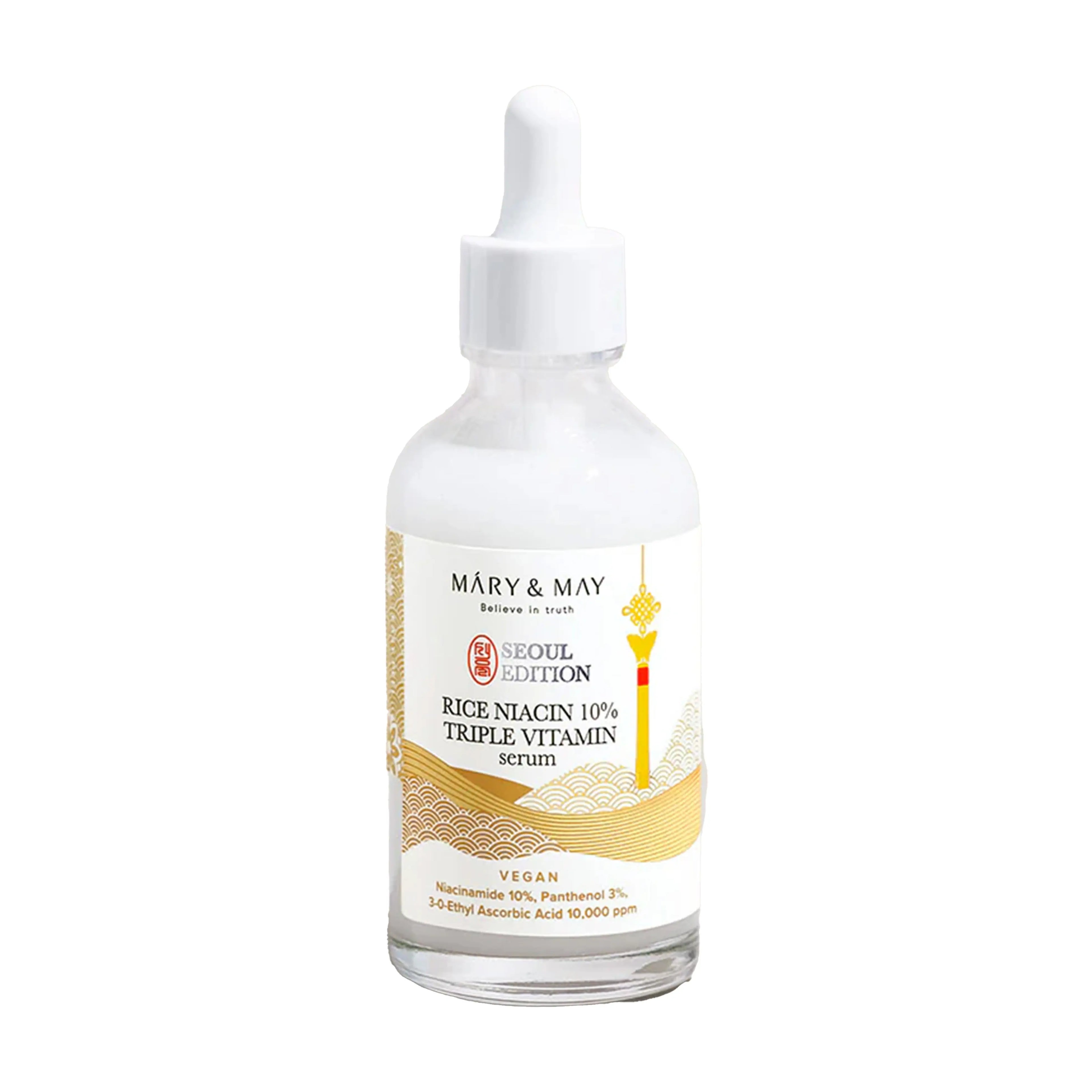 Mary&May Rice Niacin 10% Triple Vitamin Serum 80ml. K-beauty brightening serum with 10% Niacinamide and Rice Extract
