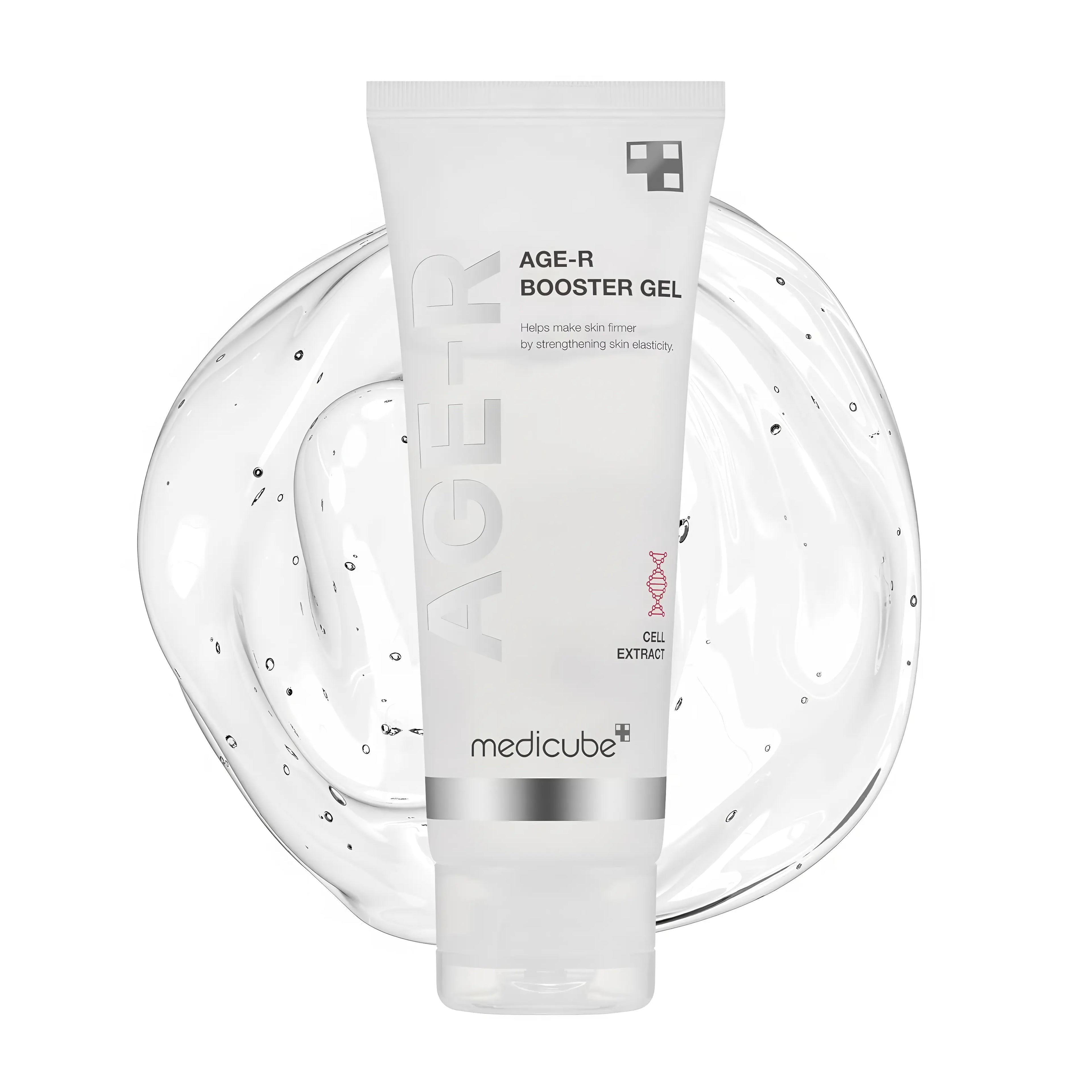 Medicube Age-R Booster Gel Serum 100ml. A high-performance conductive gel for beauty devices that improves skin elasticity and provides a lasting radiance with collagen.