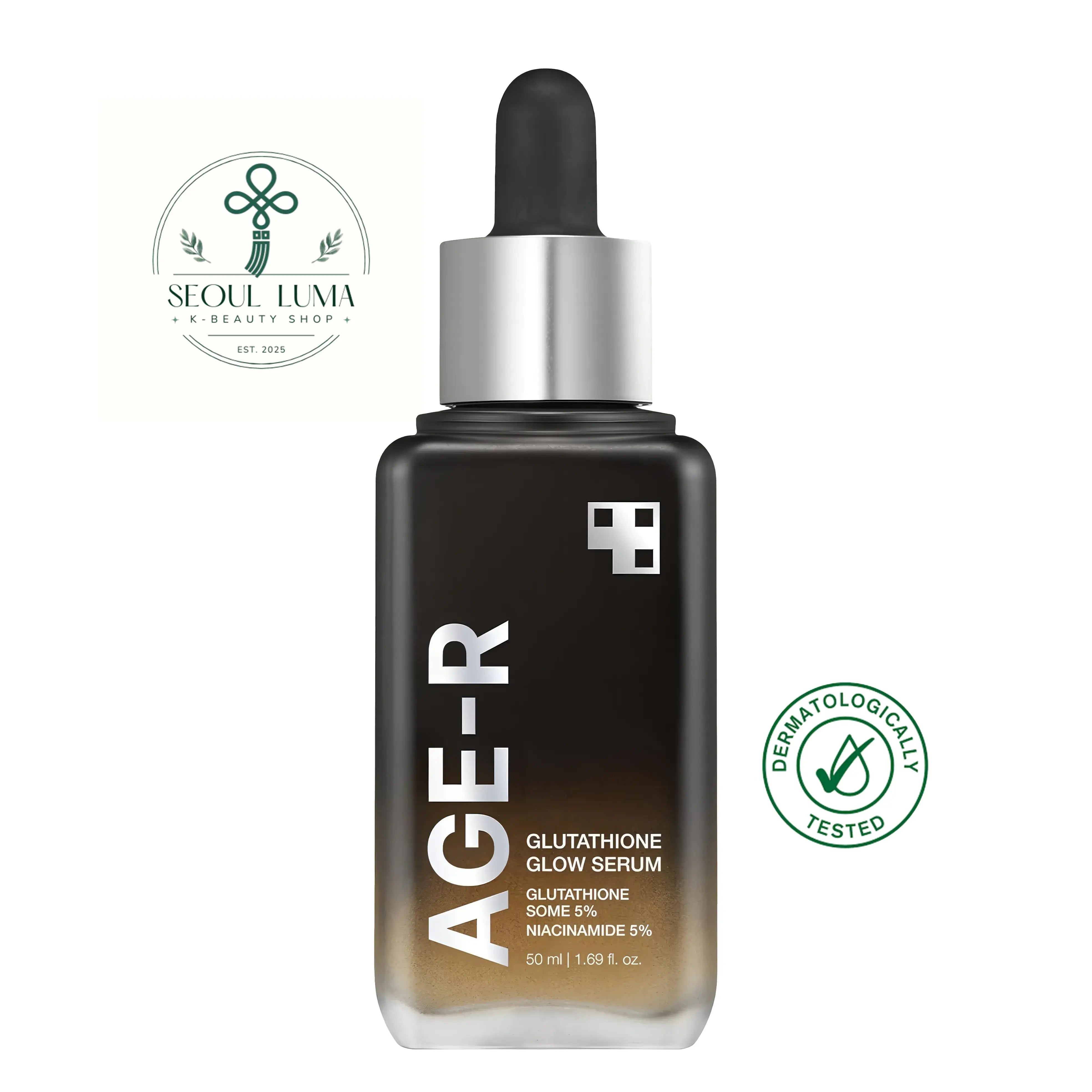 MEDICUBE AGE-R Glutathione Glow Serum with 50,000ppm glutathione, 5% niacinamide, and adenosine for brightening and anti-aging