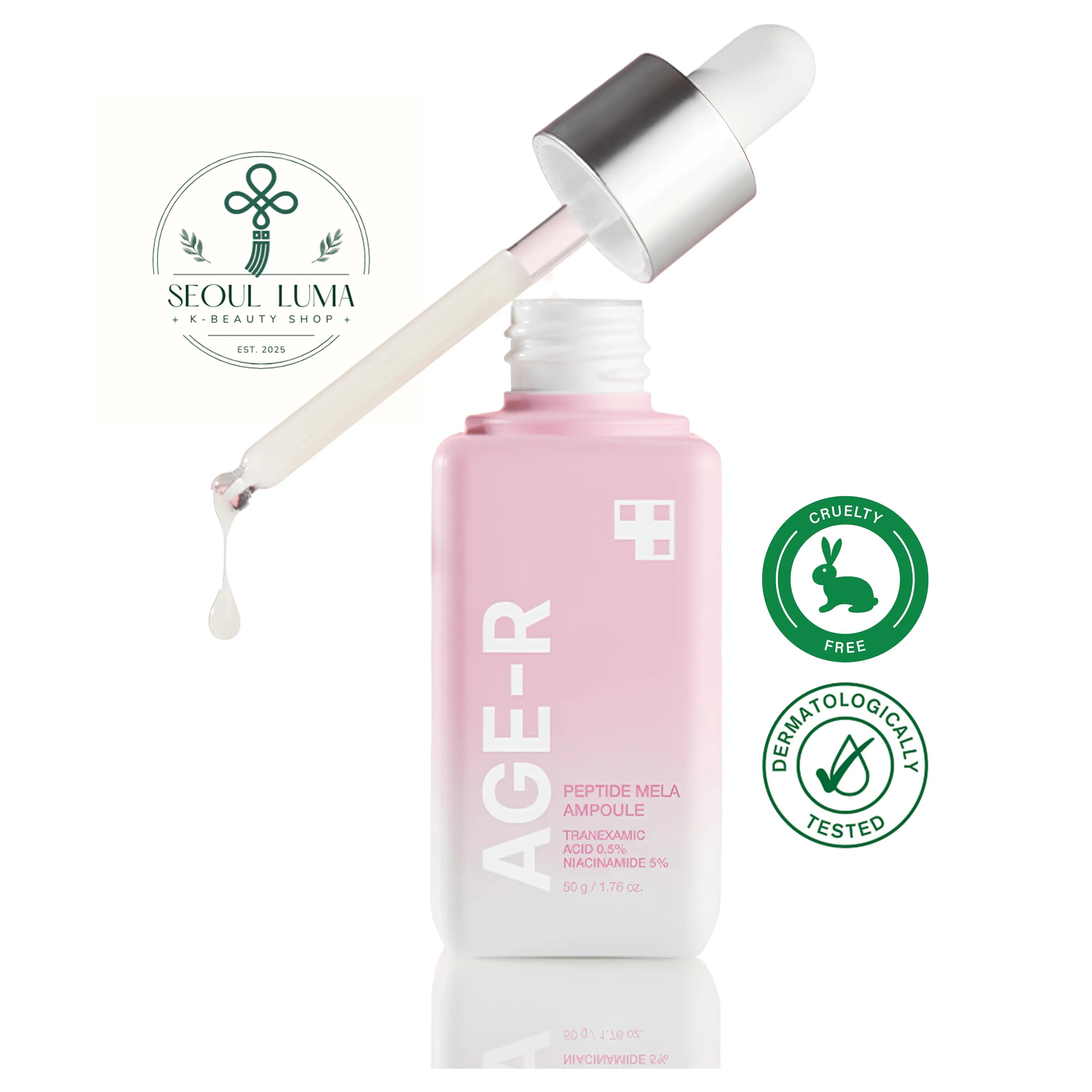 MEDICUBE AGE-R Peptide Mela-Ampoule - intensive dark spot treatment with 5% niacinamide, 0.5% tranexamic acid, and 5-peptide complex for melasma and hyperpigmentation