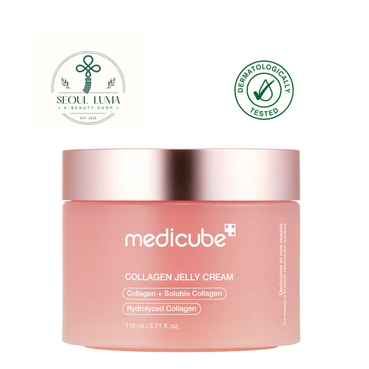 MEDICUBE Collagen Gel Cream with freeze-dried hydrolyzed collagen, niacinamide, and elastin for glass skin effect