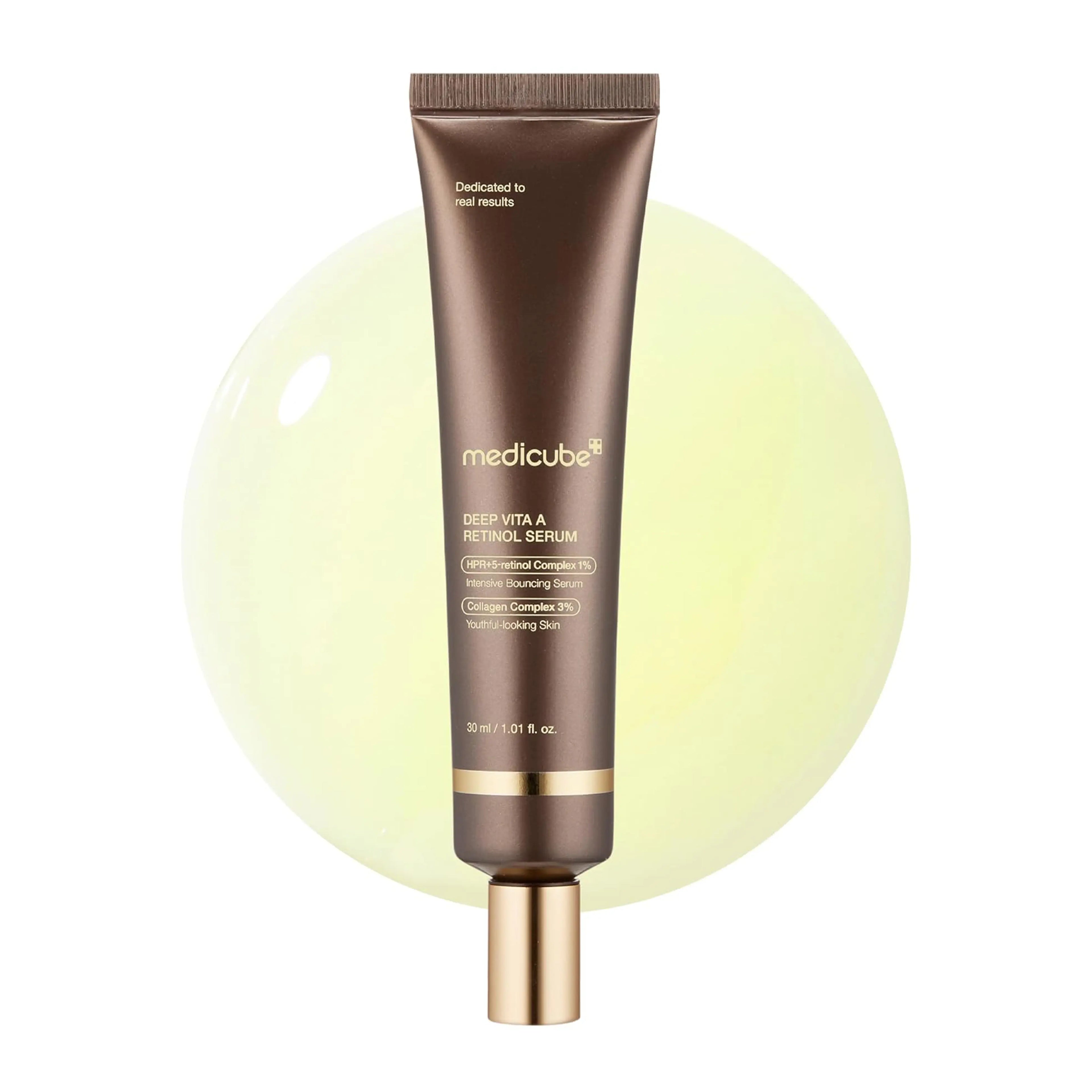 Medicube Deep Vita-A Retinol Serum (30ml), advanced anti-aging serum for normal, combination, and mature skin, combines multiple forms of retinol with soothing hydrators to smooth fine lines, refine uneven texture, fade dark spots, and improve overall firmness and clarity with minimal irritation.
