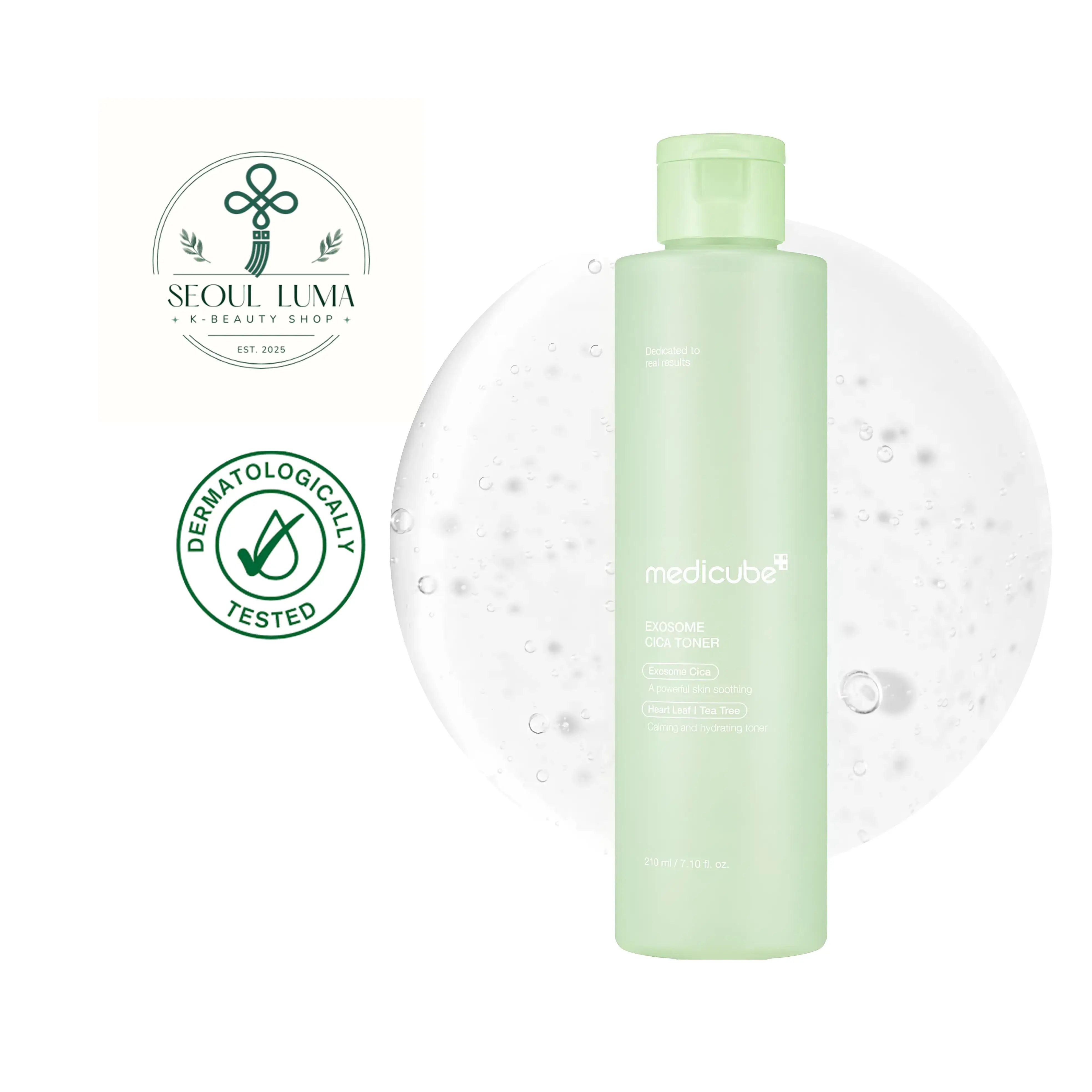 MEDICUBE Exosome Cica Toner - 210ml gentle toner with nano-sized exosome cica technology, 5.3x more effective than regular centella for sensitive skin