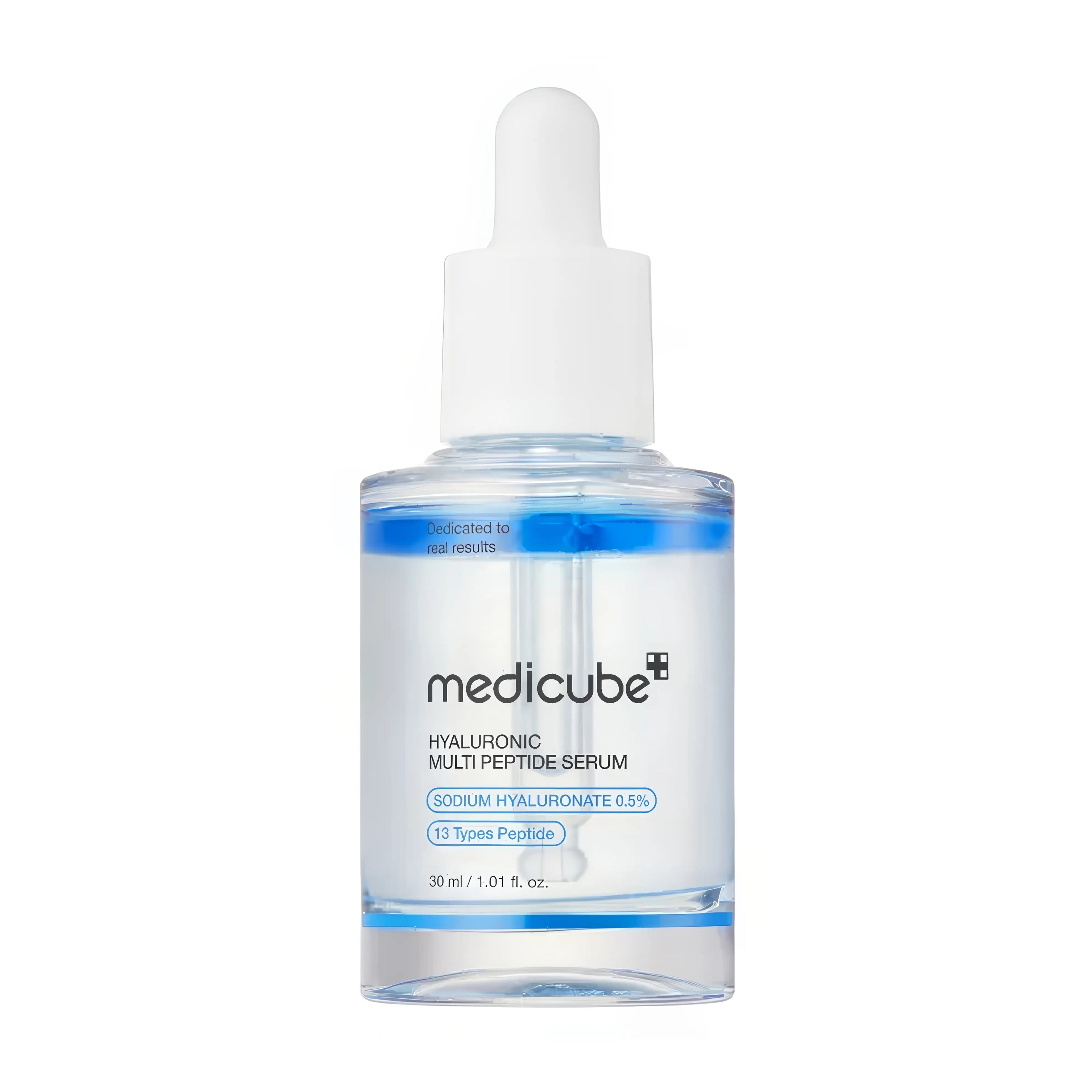 Medicube Hyaluronic Multi Peptide Serum (30ml), lightweight non-sticky serum for all skin types including dry, sensitive, aging, and dehydrated skin, features 99% pure hyaluronic acid, multi-molecular hyaluronates, 13 peptides complex, salmon DNA PDRN, niacinamide, and adenosine to provide 144-hour deep hydration, plump fine lines, boost elasticity and firmness, brighten tone, strengthen barrier, and soothe for radiant water-glow complexion.
