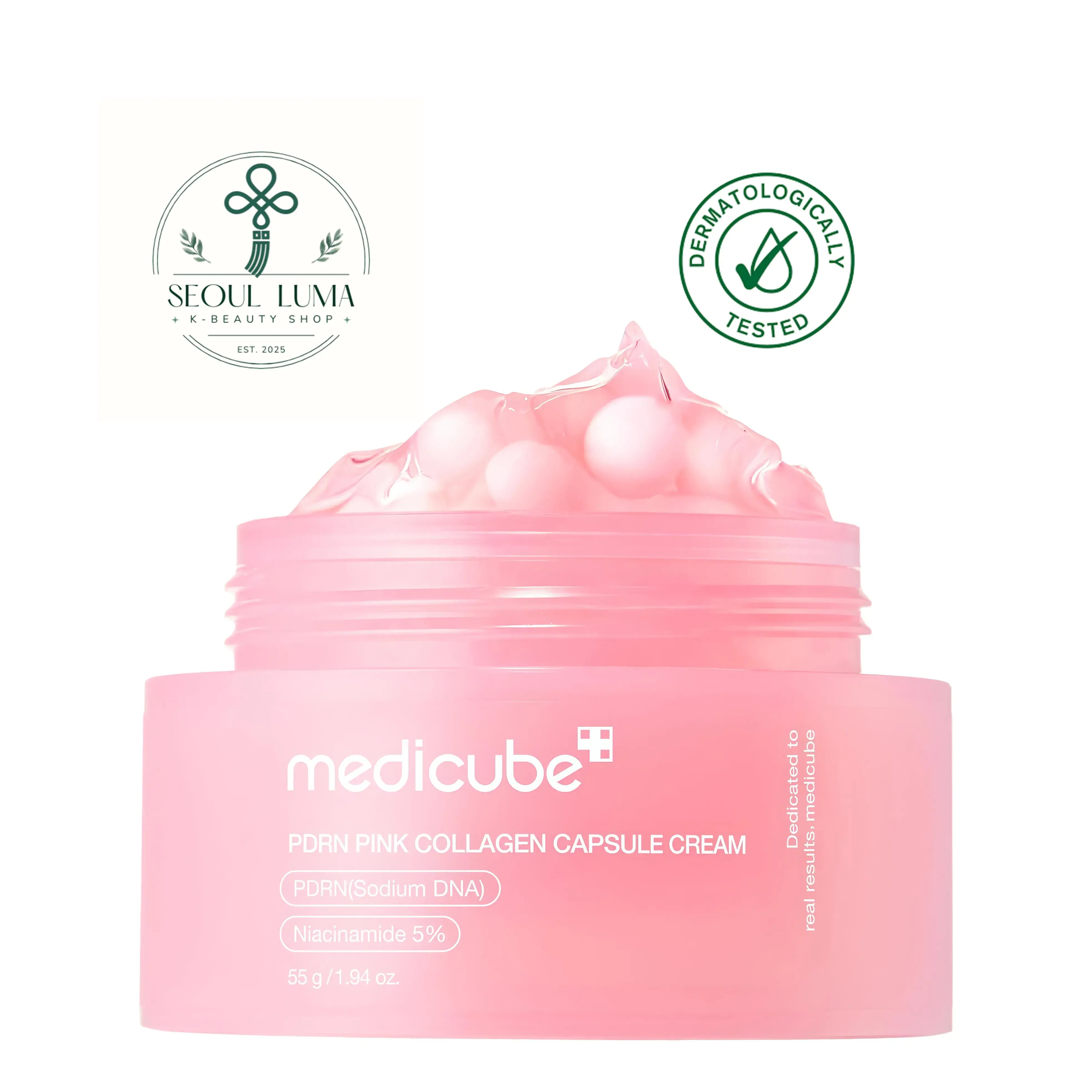 MEDICUBE PDRN Pink Collagen Capsule Cream with dual-phase capsule technology and salmon PDRN for customizable hydration