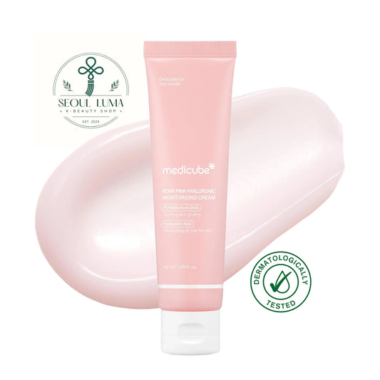 MEDICUBE PDRN Pink Hyaluronic Moisture Cream with salmon PDRN, 10 types of hyaluronic acid, and ceramides for deep hydration