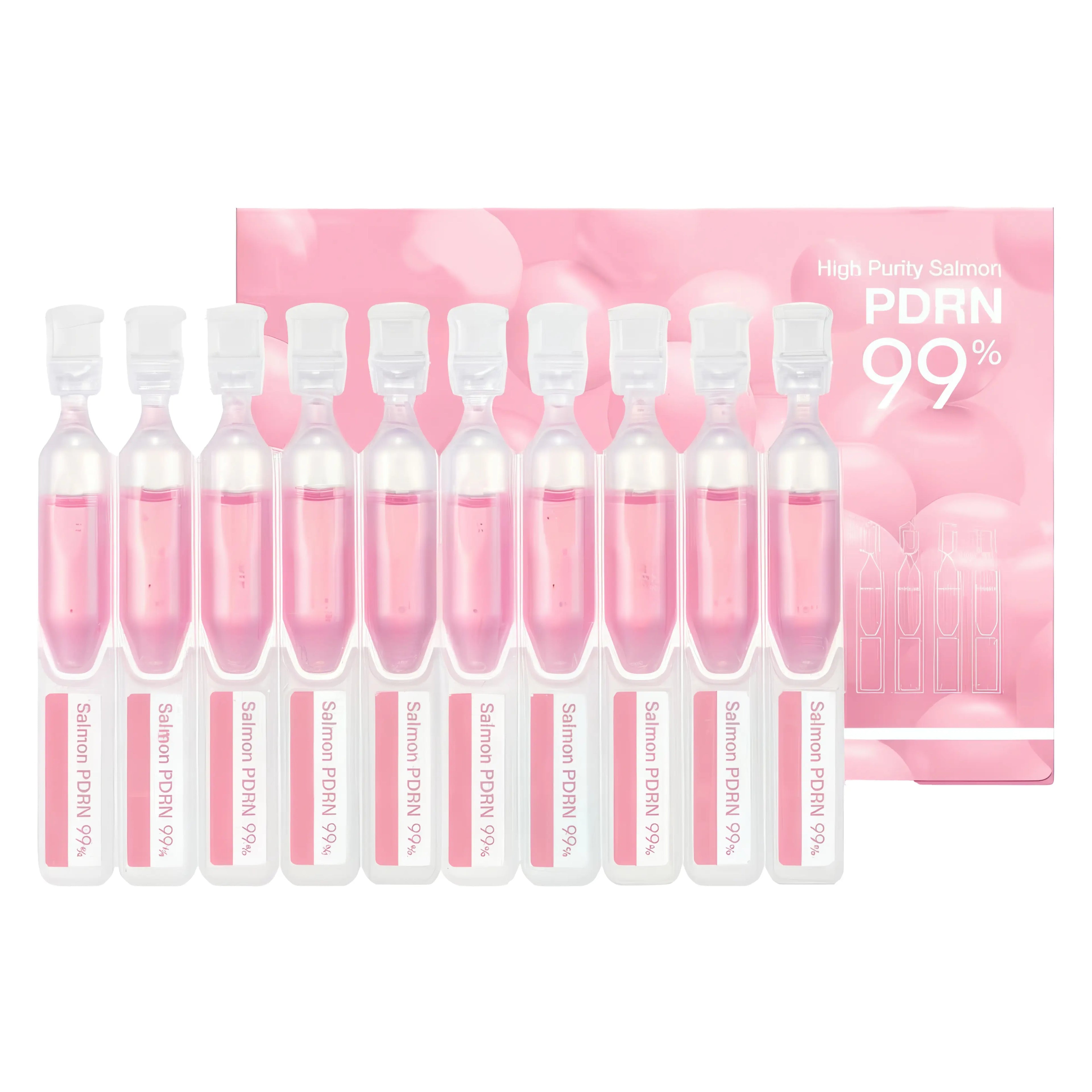 Medicube PDRN Pink One-Day Serum Set (1.5ml x 10 pcs), convenient daily ampoules for sensitive, dull, and aging skin, contains 99% salmon PDRN, low molecular collagen, glutathione, peptides, and multi-hyaluronic acid to boost elasticity, brighten tone, hydrate deeply, repair skin barrier, and improve texture for instant radiant glass skin.
