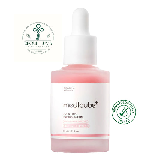MEDICUBE PDRN Pink Peptide Serum with 10,000ppm salmon PDRN, 5-peptide complex, and niacinamide for anti-aging and brightening