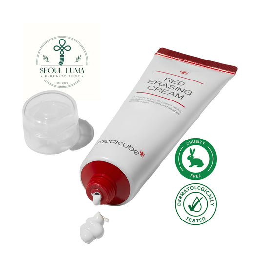 MEDICUBE Red Erasing Cream 2.0 with 20,000ppm niacinamide and 50,000ppm panthenol for hyperpigmentation and acne scars