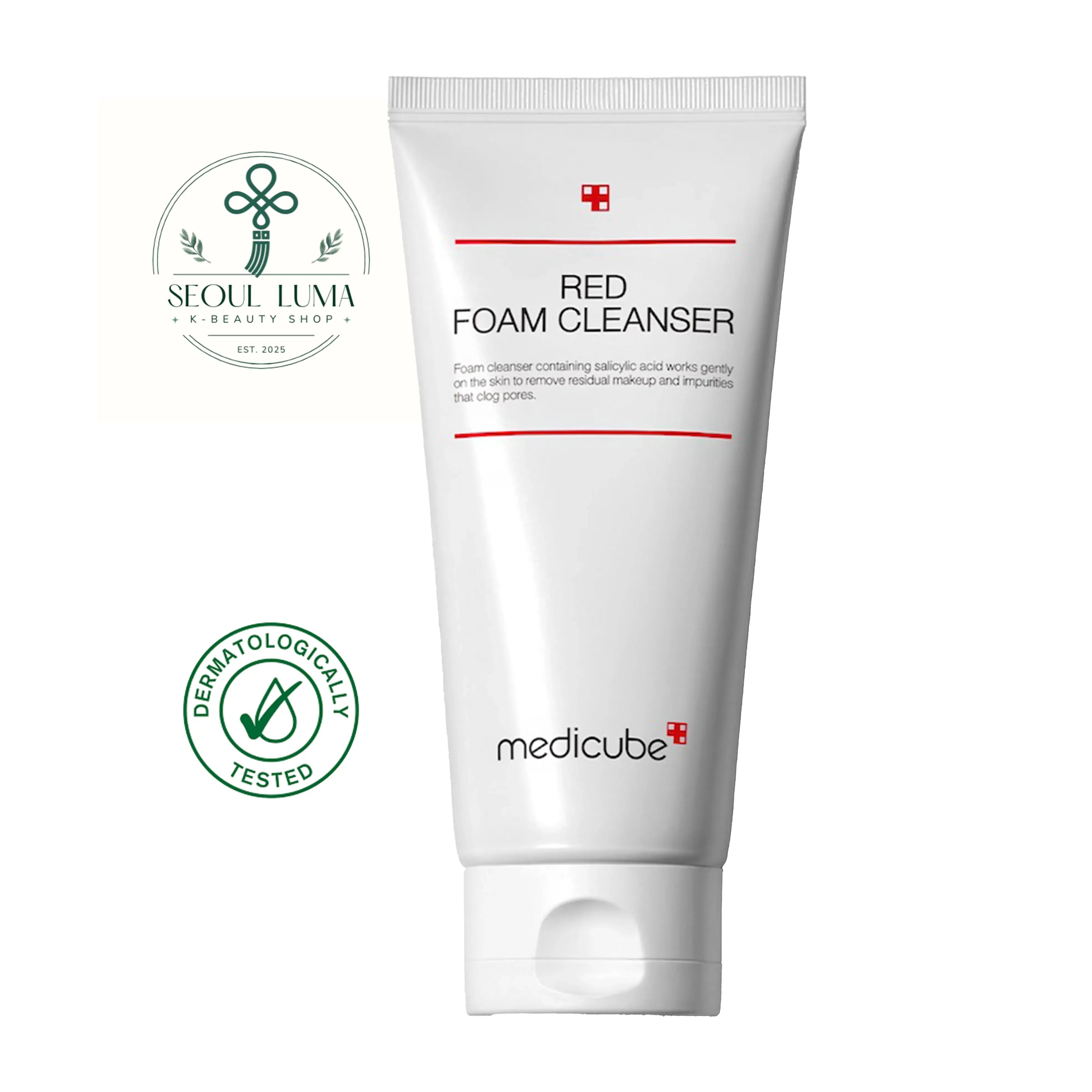 MEDICUBE Red Foam Cleanser with 0.5% salicylic acid and sophora extract for acne-prone and sensitive skin