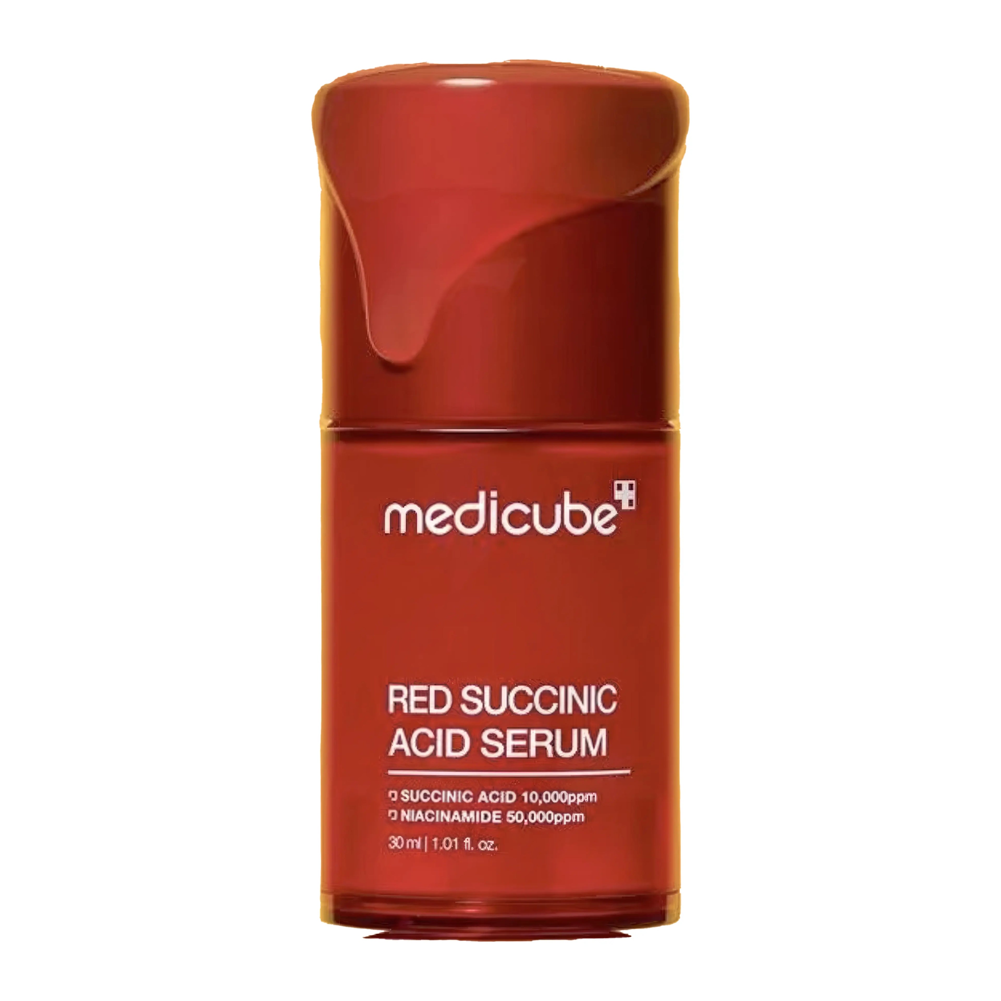 Medicube Red Succinic Acid Blemish Serum (30ml), targeted acne treatment serum for oily, acne-prone, and sensitive skin, combines succinic acid, salicylic acid derivatives, and soothing actives to fight acne-causing bacteria, reduce inflammation and redness, clear blemishes, regulate sebum, and improve texture while minimizing irritation for clearer skin.
