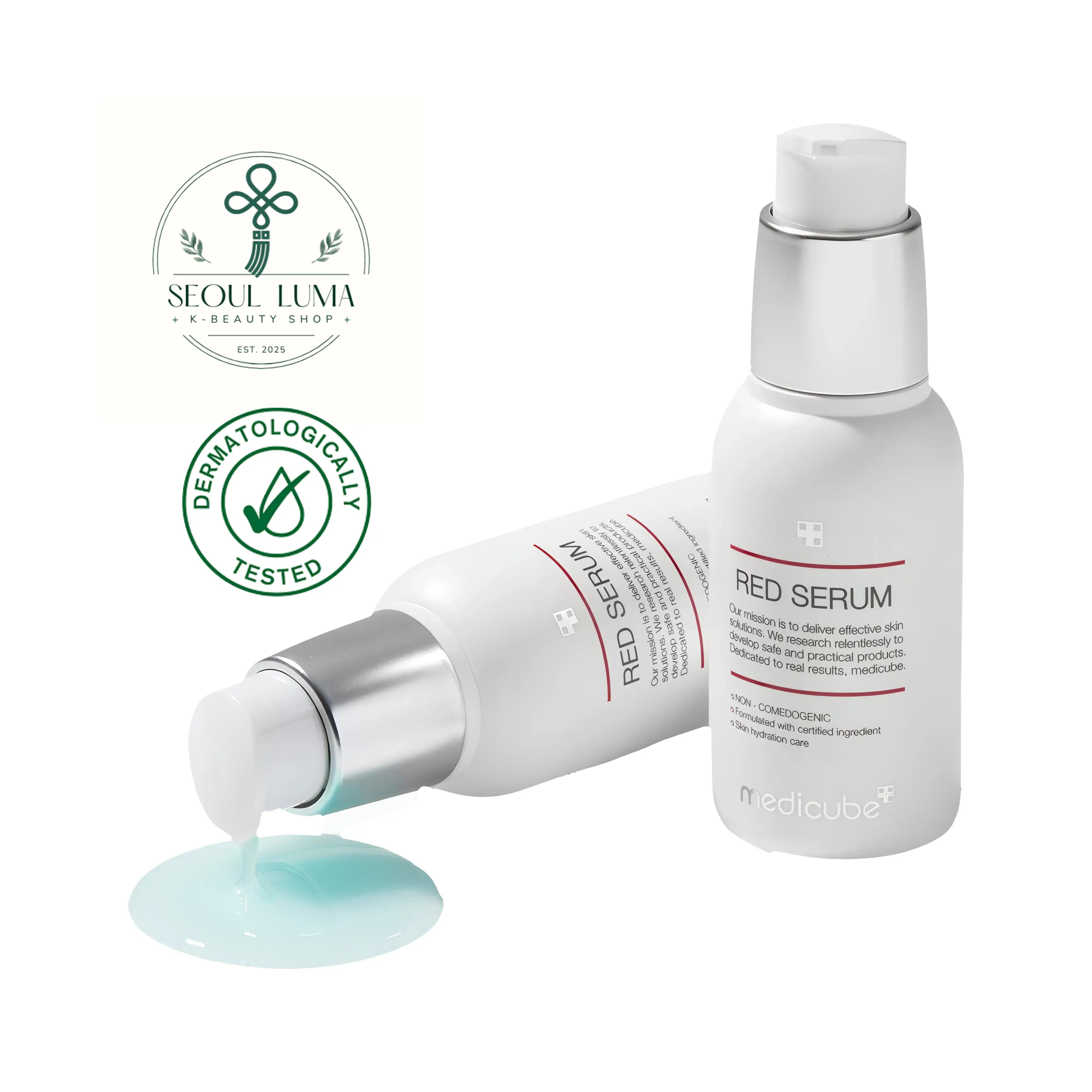 MEDICUBE Red Trouble Serum 2.0 - 30ml concentrated acne treatment serum with patented Ovalicin, niacinamide, and salicylic acid for severe acne care