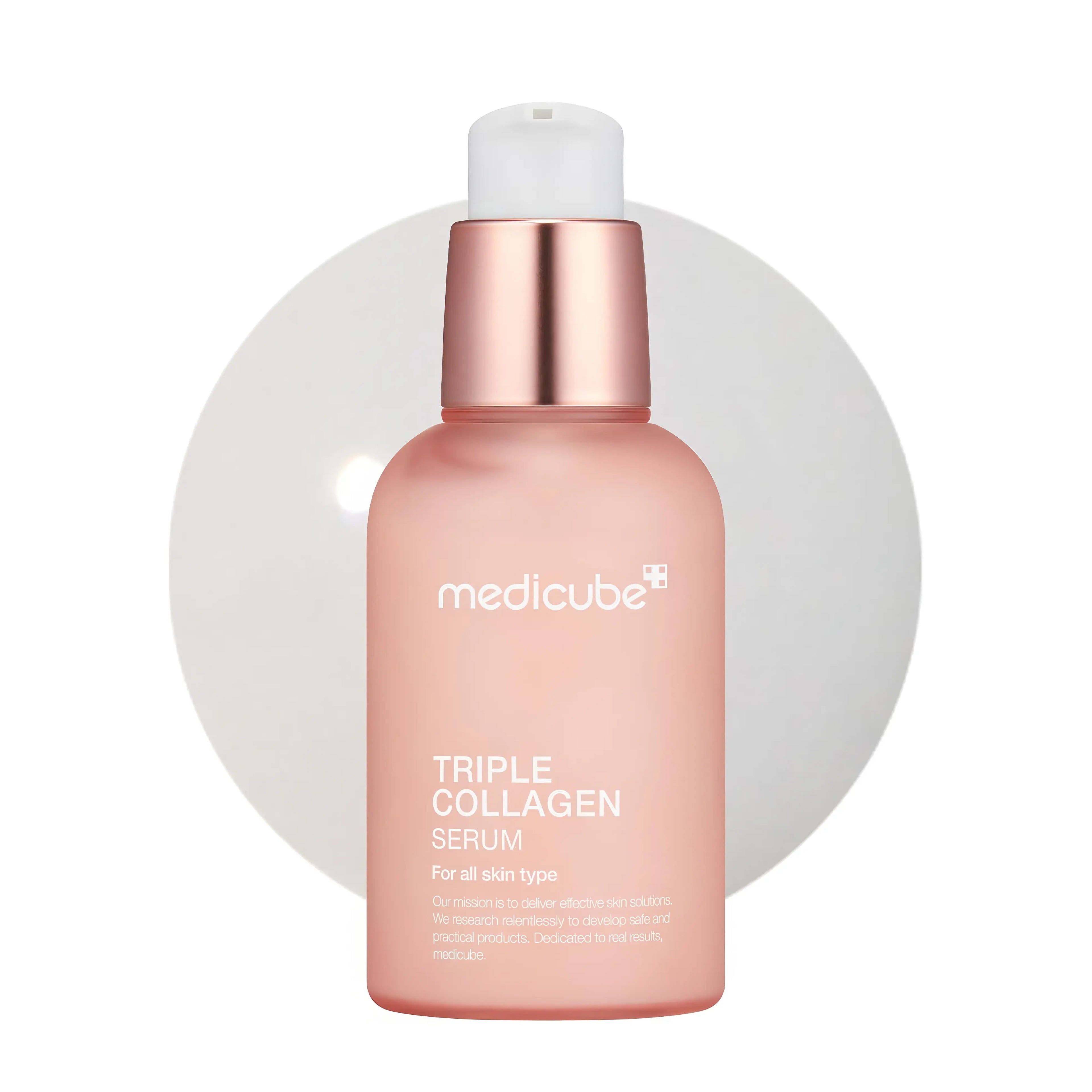 Medicube Triple Collagen Serum 4.0 (55ml), lightweight nourishing serum for all skin types including mature, dry, and dull skin, features triple collagen complex (hydrolyzed, atelo, soluble collagen), niacinamide, and hyaluronic acid to boost elasticity, deeply hydrate, smooth fine lines, brighten tone, and create plump, glass-skin radiance.
