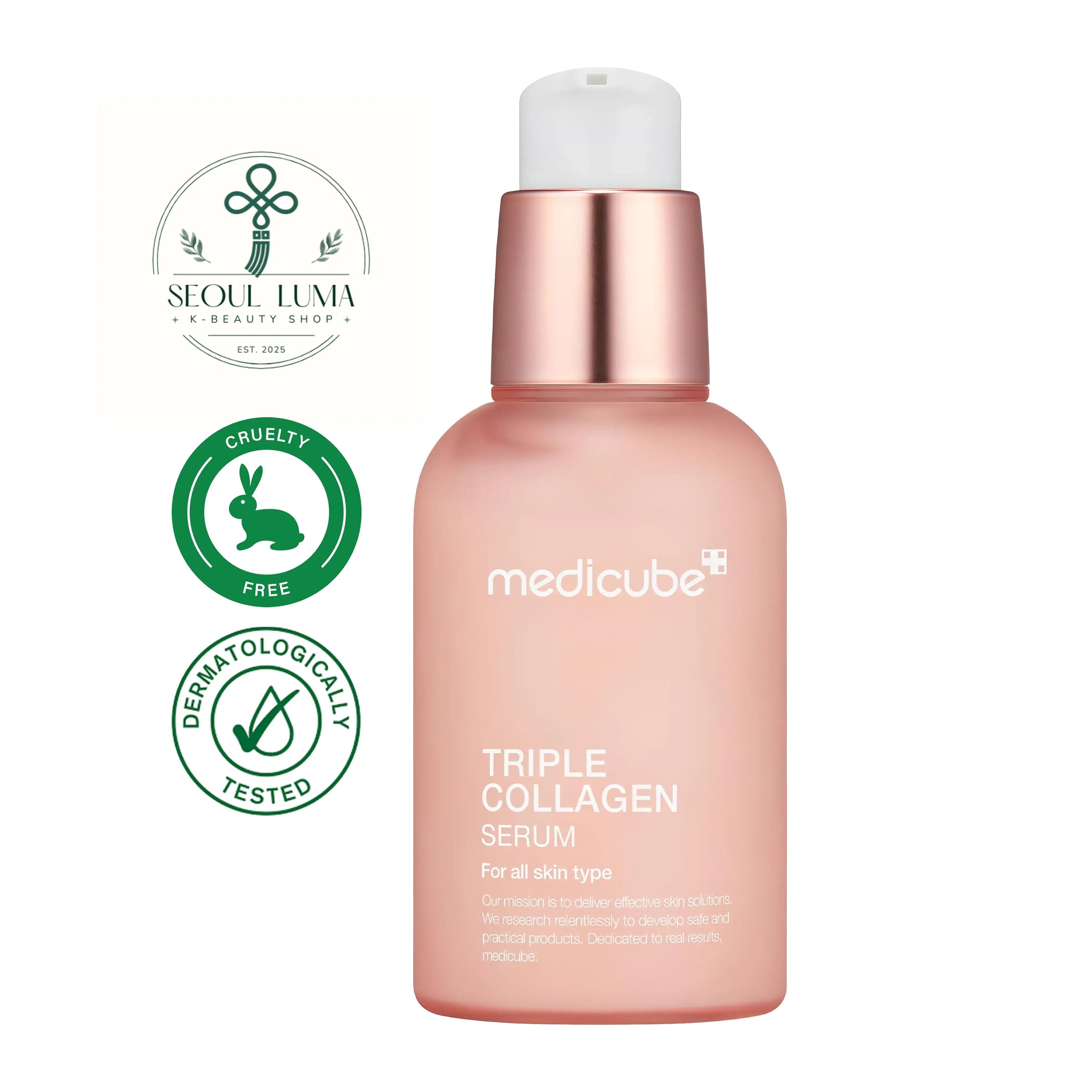 MEDICUBE Triple Collagen Serum 4.0 - 55ml anti-aging serum with triple collagen complex, peptides, and elastin for firming and skin elasticity improvement