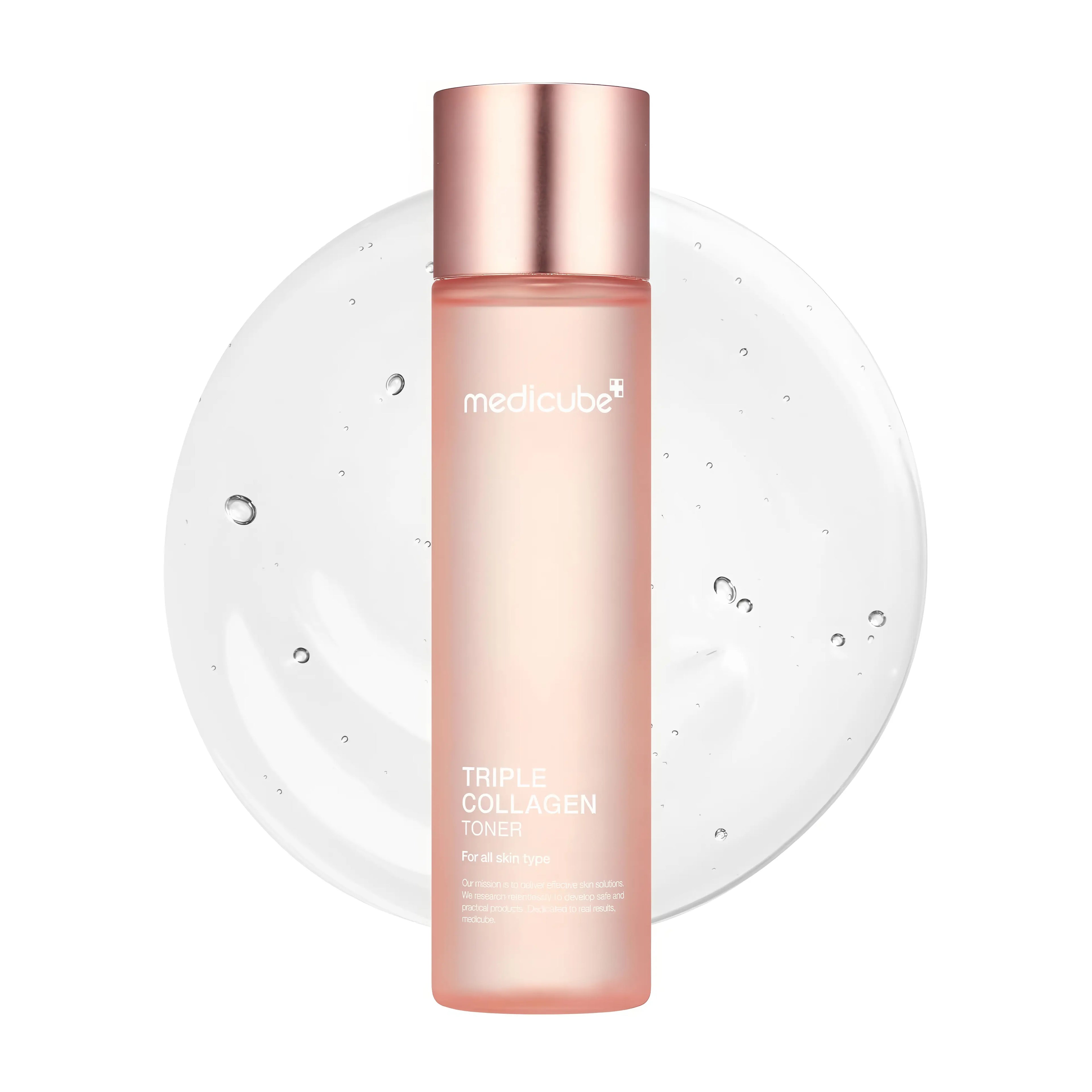 Medicube Triple Collagen Toner (140ml), nutrient-rich essence toner for all skin types including sensitive and dry skin, utilizes a triple collagen complex to deeply hydrate, improve skin elasticity, and refine texture for a plump, radiant glass-skin glow.
