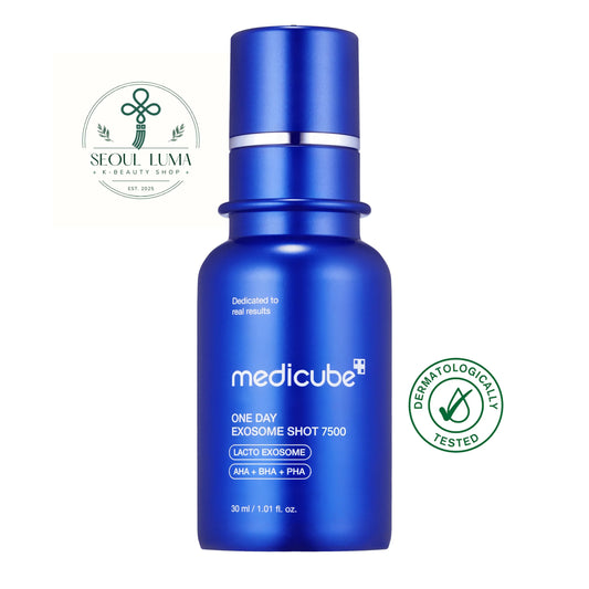 MEDICUBE Zero One-Day Exosome Shot Pore Ampoule 7500 with 7,500ppm exosomes, spicules, and triple acid complex for intensive pore care