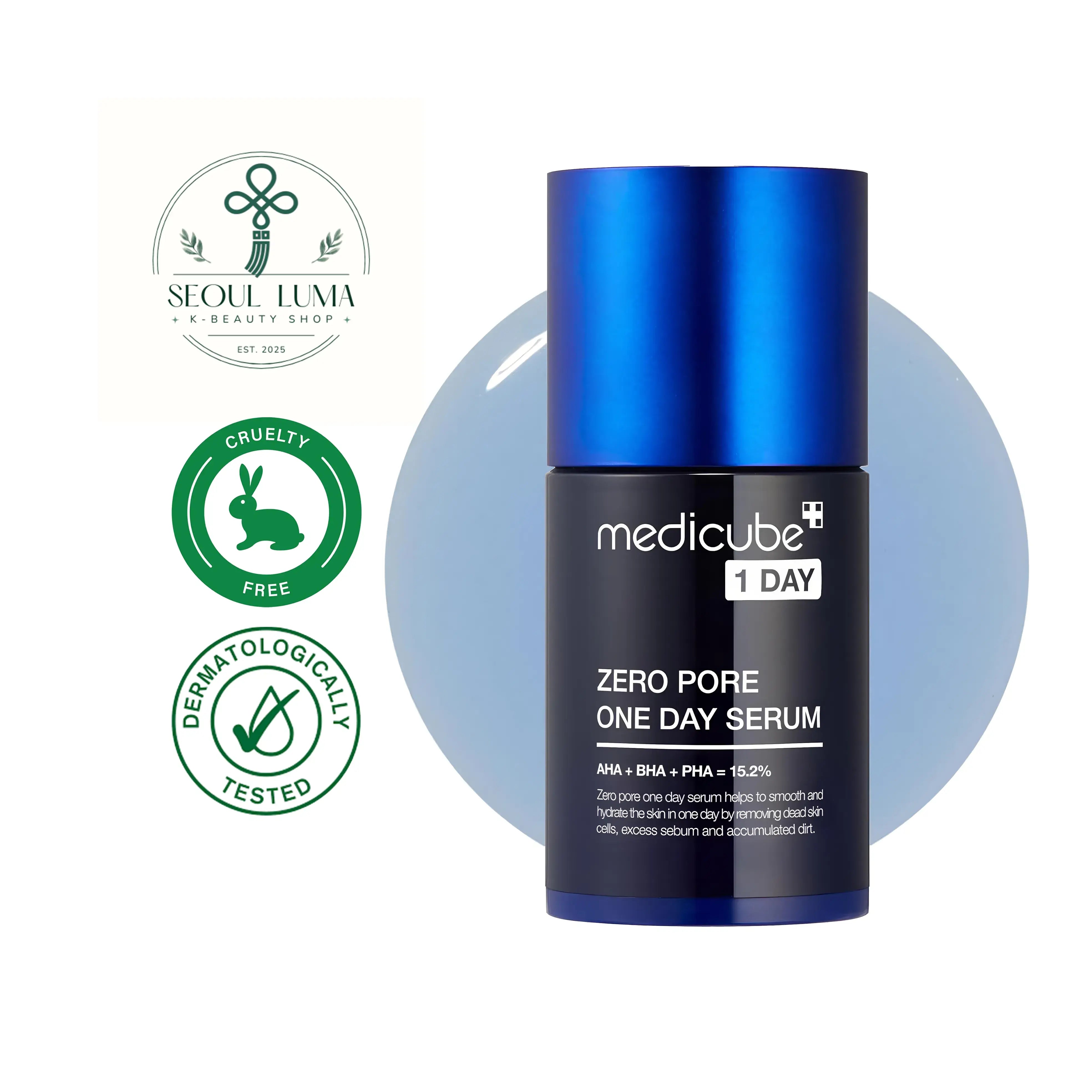 MEDICUBE Zero Pore One-Day Serum - 30ml concentrated pore-minimizing serum with niacinamide, salicylic acid, and patented pore-tightening complex