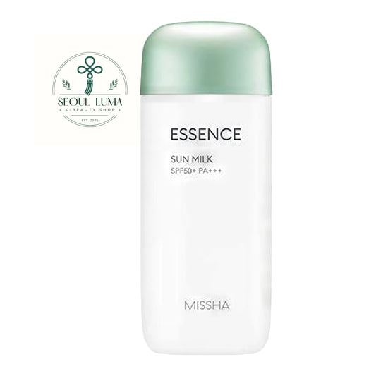 Missha All Around Safe Block Essence Sun Milk SPF50+ PA+++ (70ml). A lightweight, hydrating sun fluid with flower extracts that absorbs instantly like an essence without white cast