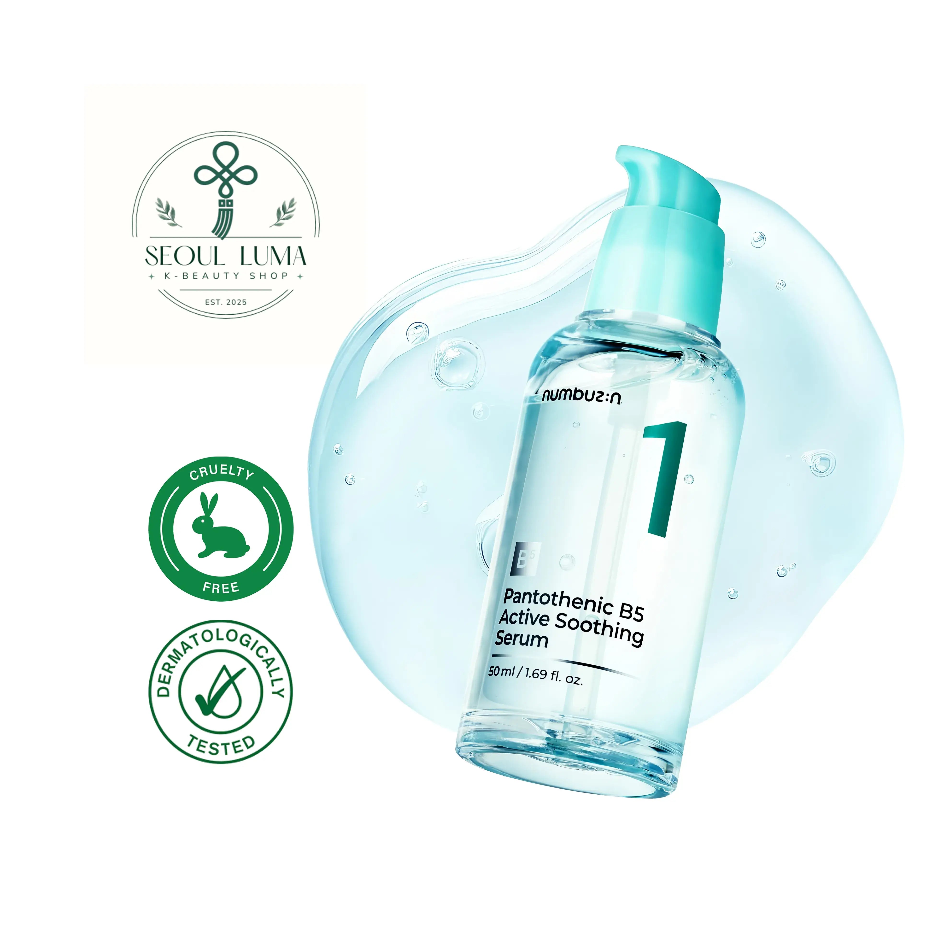 NUMBUZIN No.1 Pantothenic B5 Active Soothing Serum with pantothenic acid, niacinamide, and 12-complex soothing ingredients for acne-prone skin