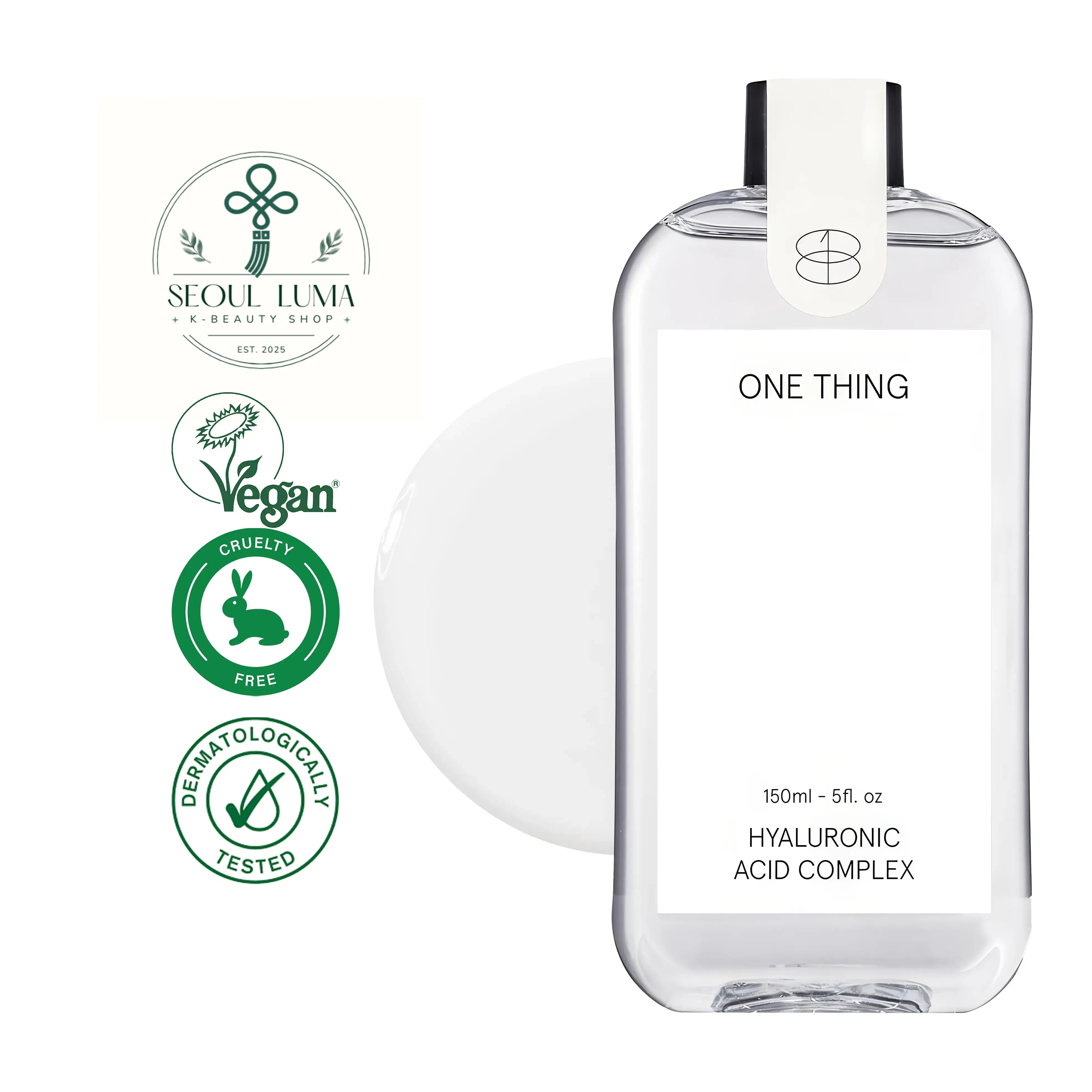 ONE THING 1% Oligo Hyaluronic Acid Toner with hydrolyzed sodium hyaluronate, ultra-low molecular weight for deep penetration and maximum hydration