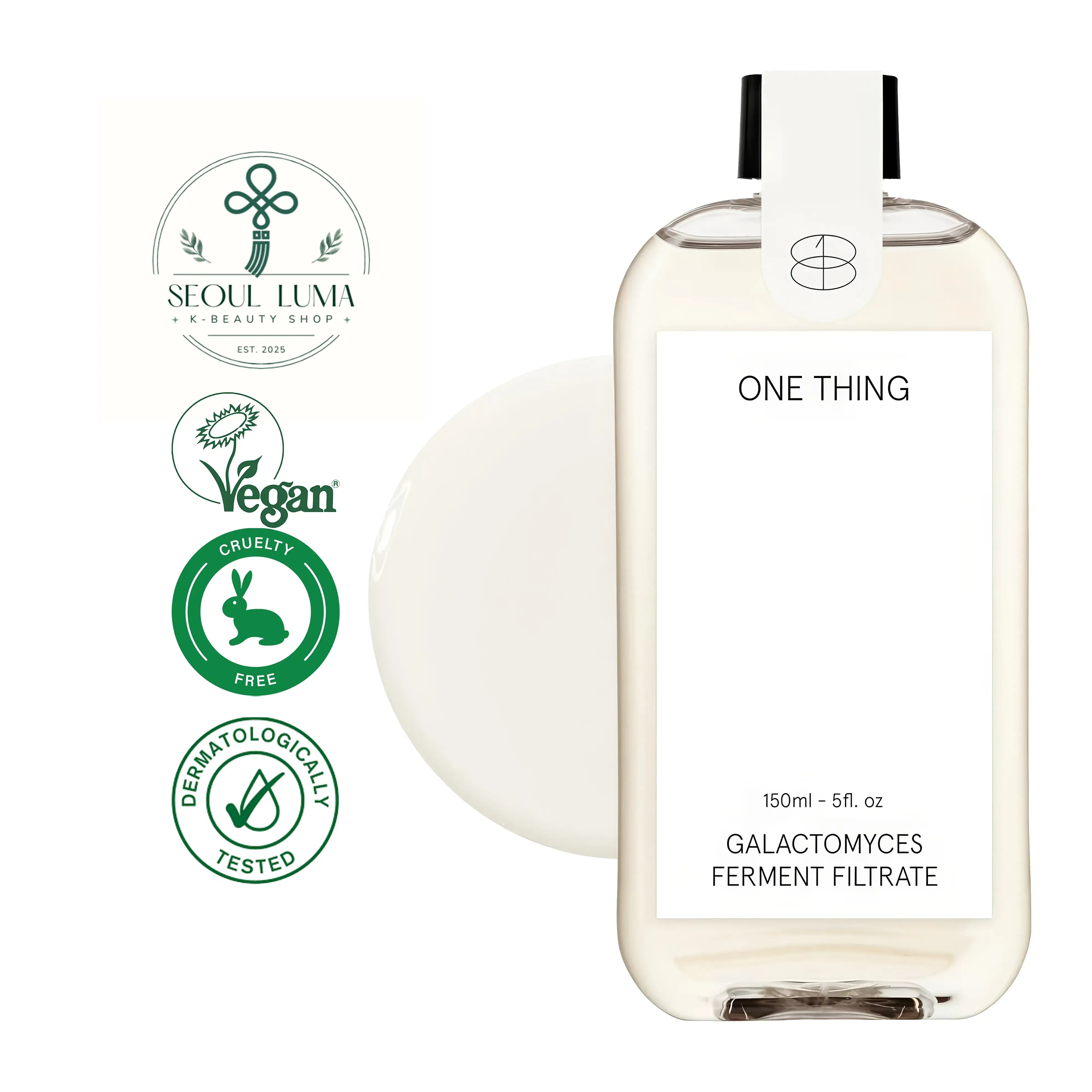 ONE THING Galactomyces Ferment Filtrate Toner with 97% galactomyces ferment filtrate, vitamins, amino acids, minerals, and organic acids for anti-aging and brightening
