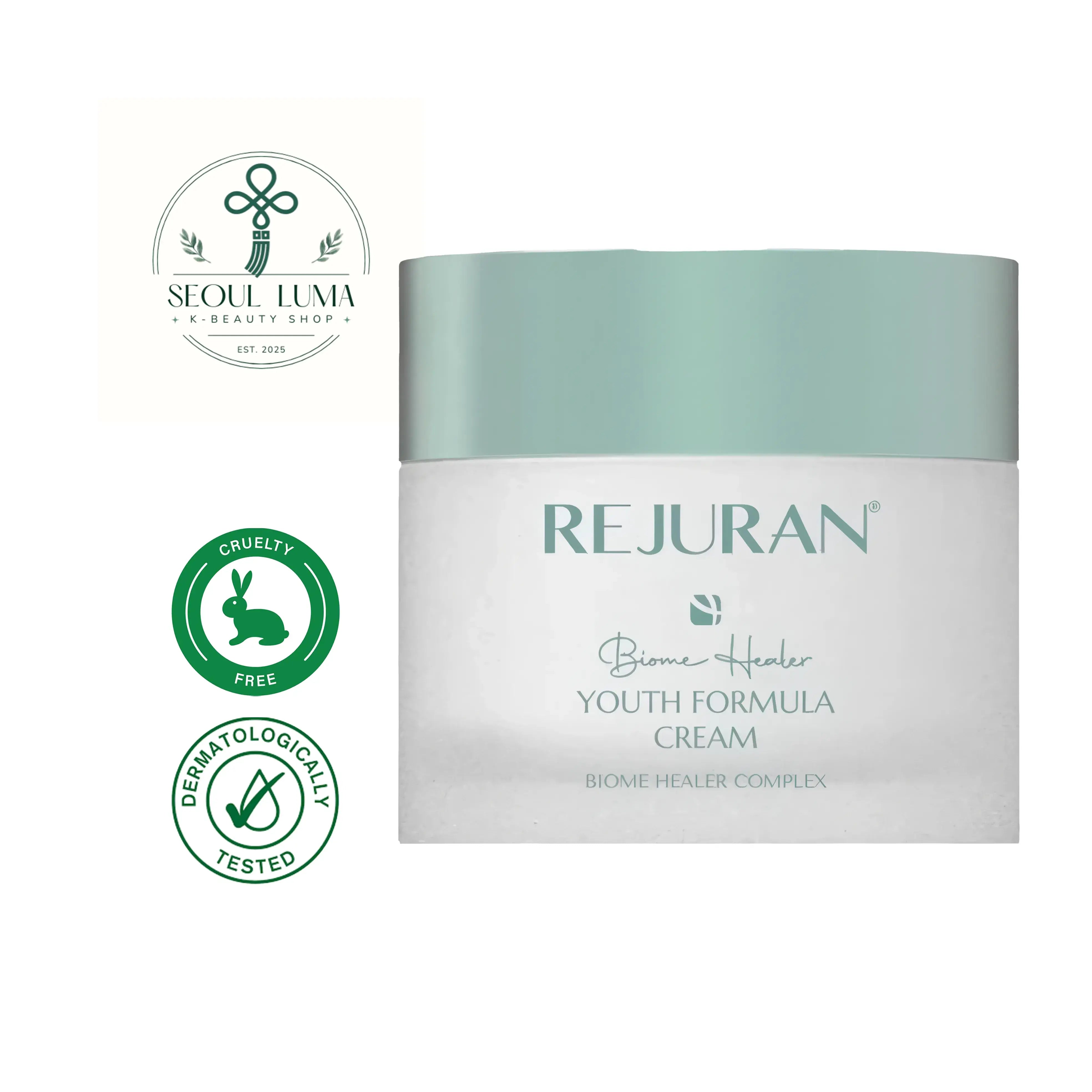 REJURAN Biome Healer Youth Formula Cream with c-PDRN and 5 probiotics complex for anti-aging microbiome care