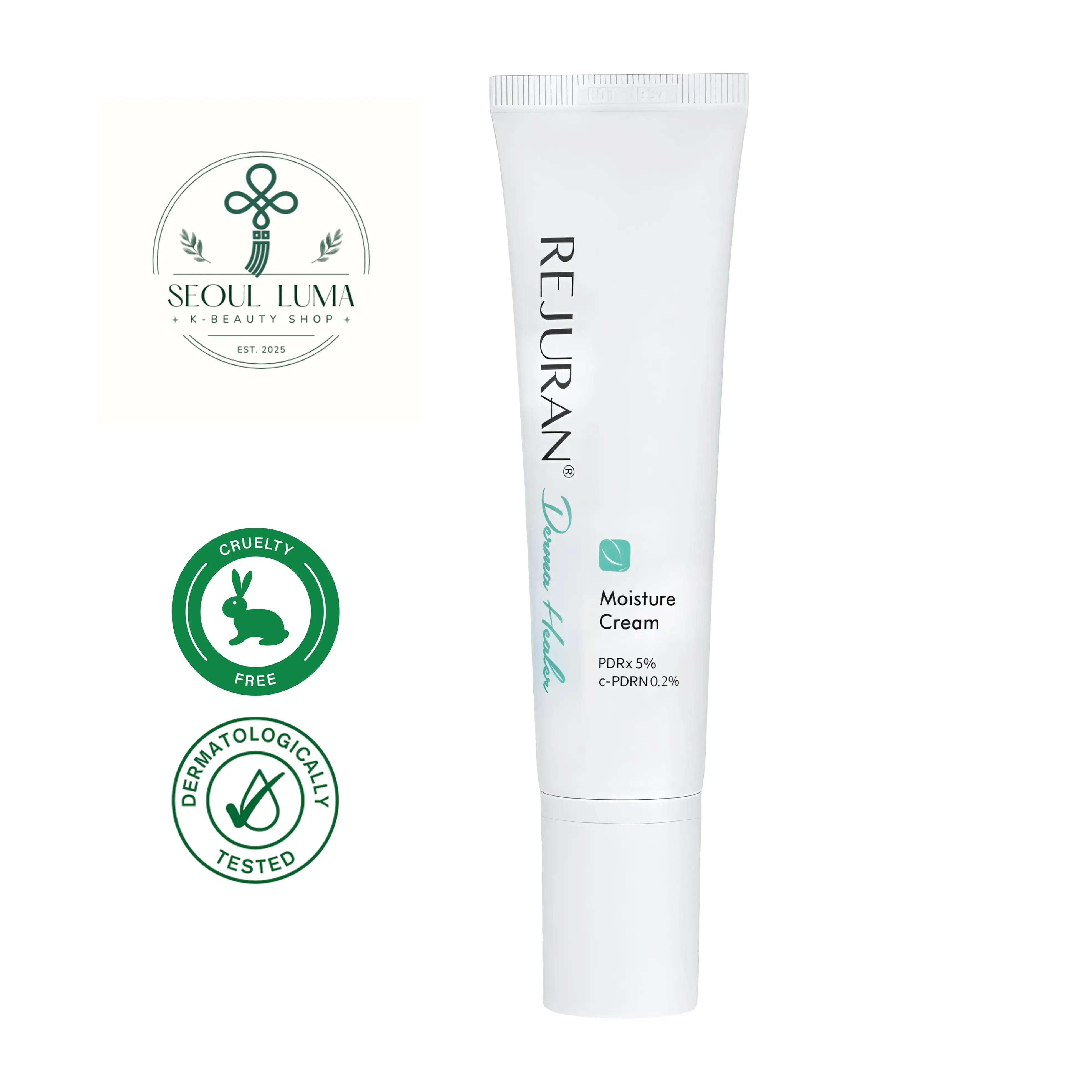 REJURAN Derma Healer Moisture Cream with PDRx complex and ceramide barrier technology for sensitive skin repair