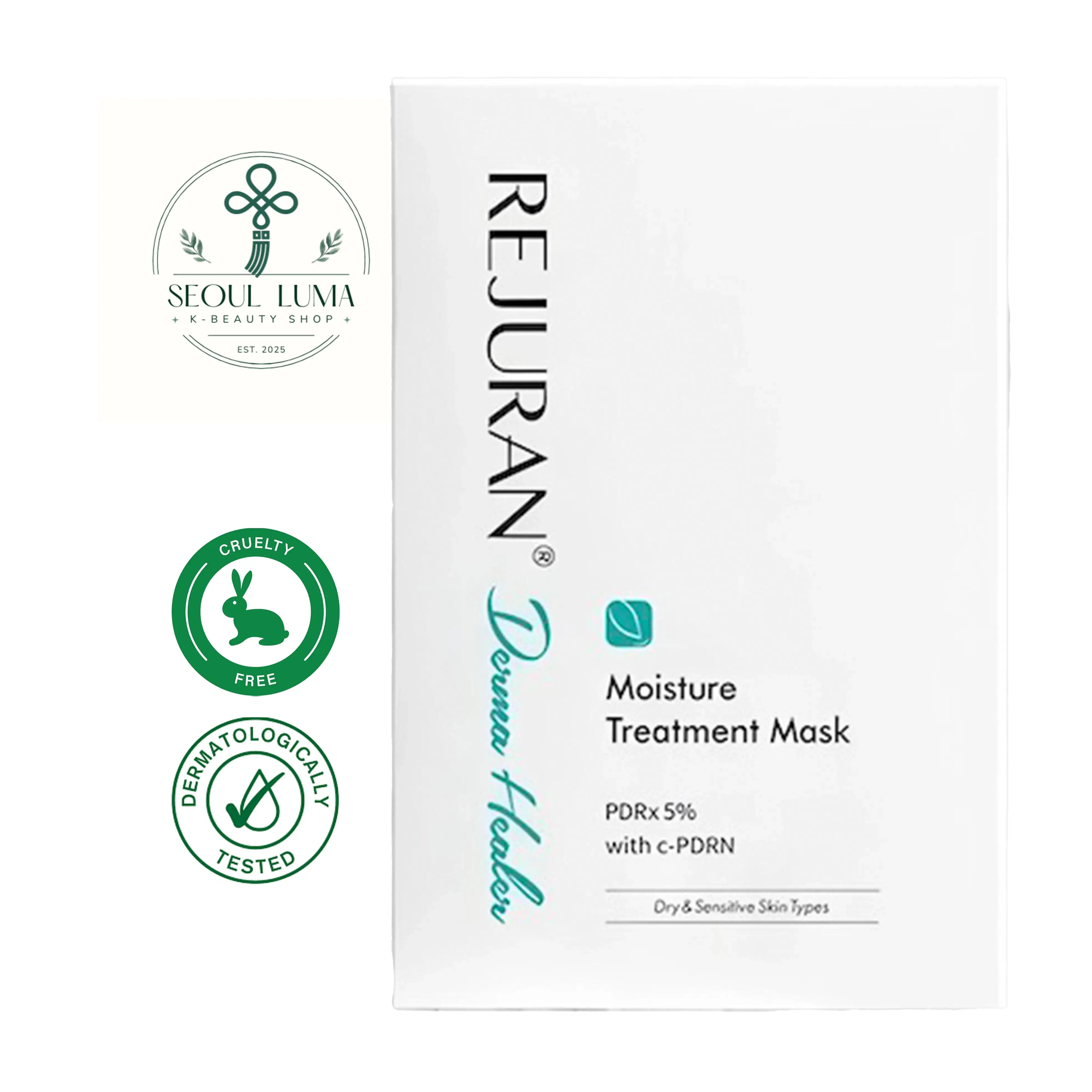 REJURAN Derma Healer Moisture Treatment Mask with barrier care system for sensitive and dry skin hydration