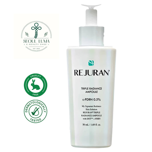 REJURAN Healer Triple Radiance Ampoule with DOT c-PDRN technology and triple brightening complex for radiant skin transformation