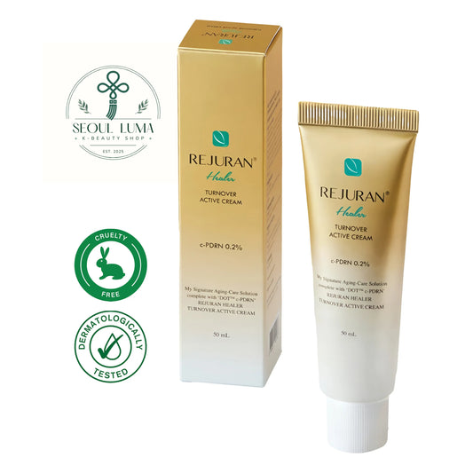 REJURAN Healer Turnover Active Cream with Dual PDRN formula and High Glossy Oil technology for overnight skin renewal