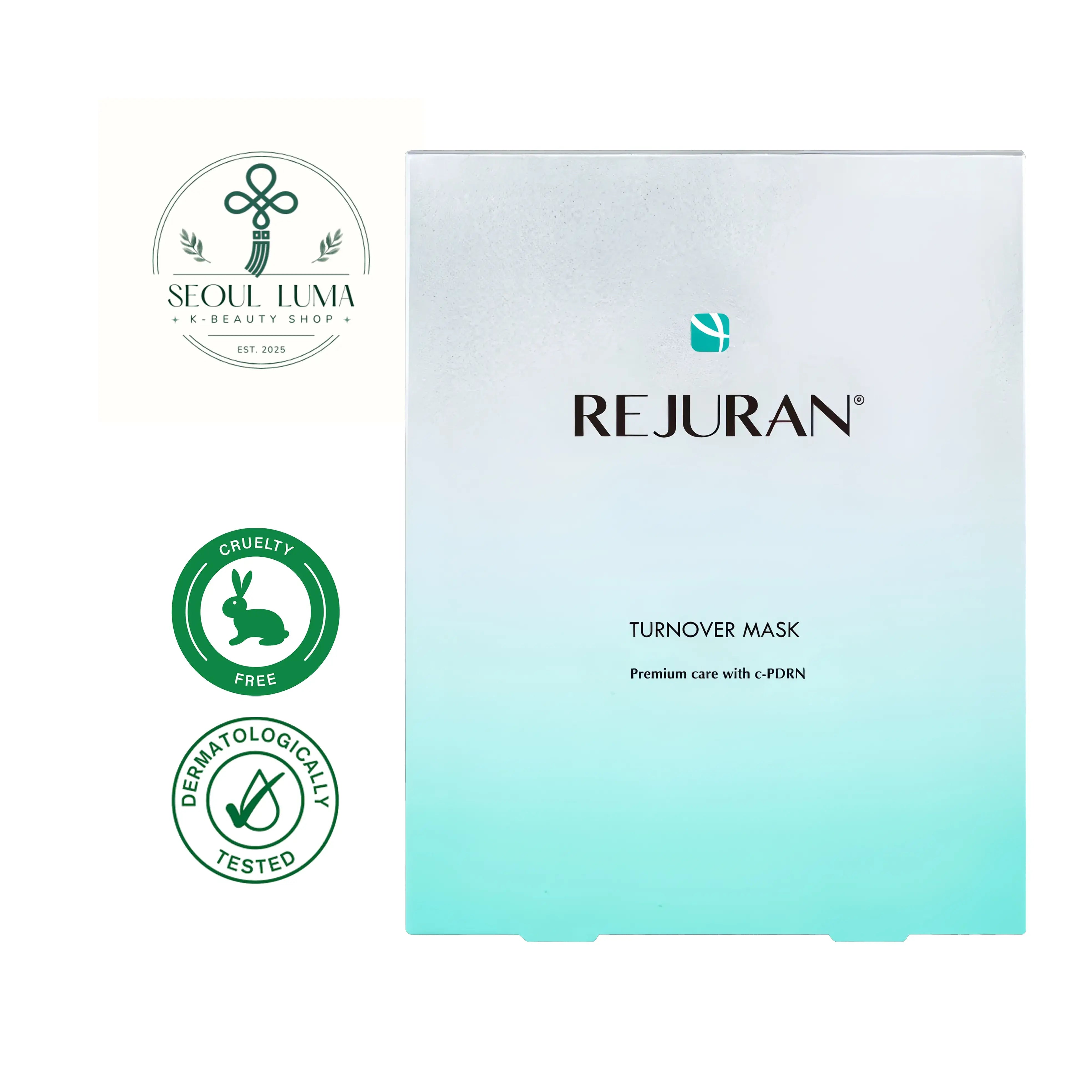 REJURAN Turnover Mask with c-PDRN and ultra-microfiber technology for post-treatment skin recovery and renewal