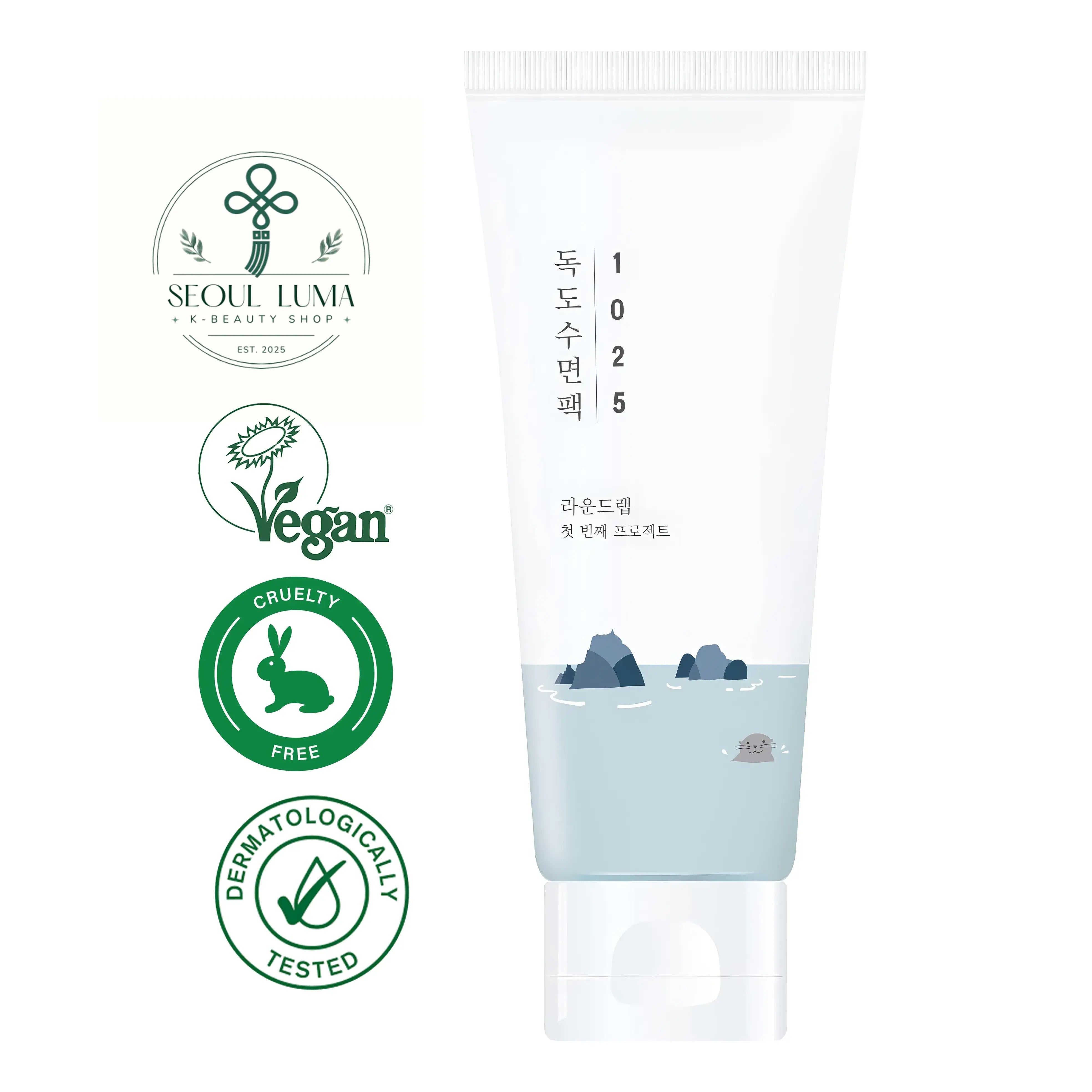 ROUND LAB 1025 Dokdo Sleeping Pack with deep sea water and PHA for overnight skin renewal and hydration