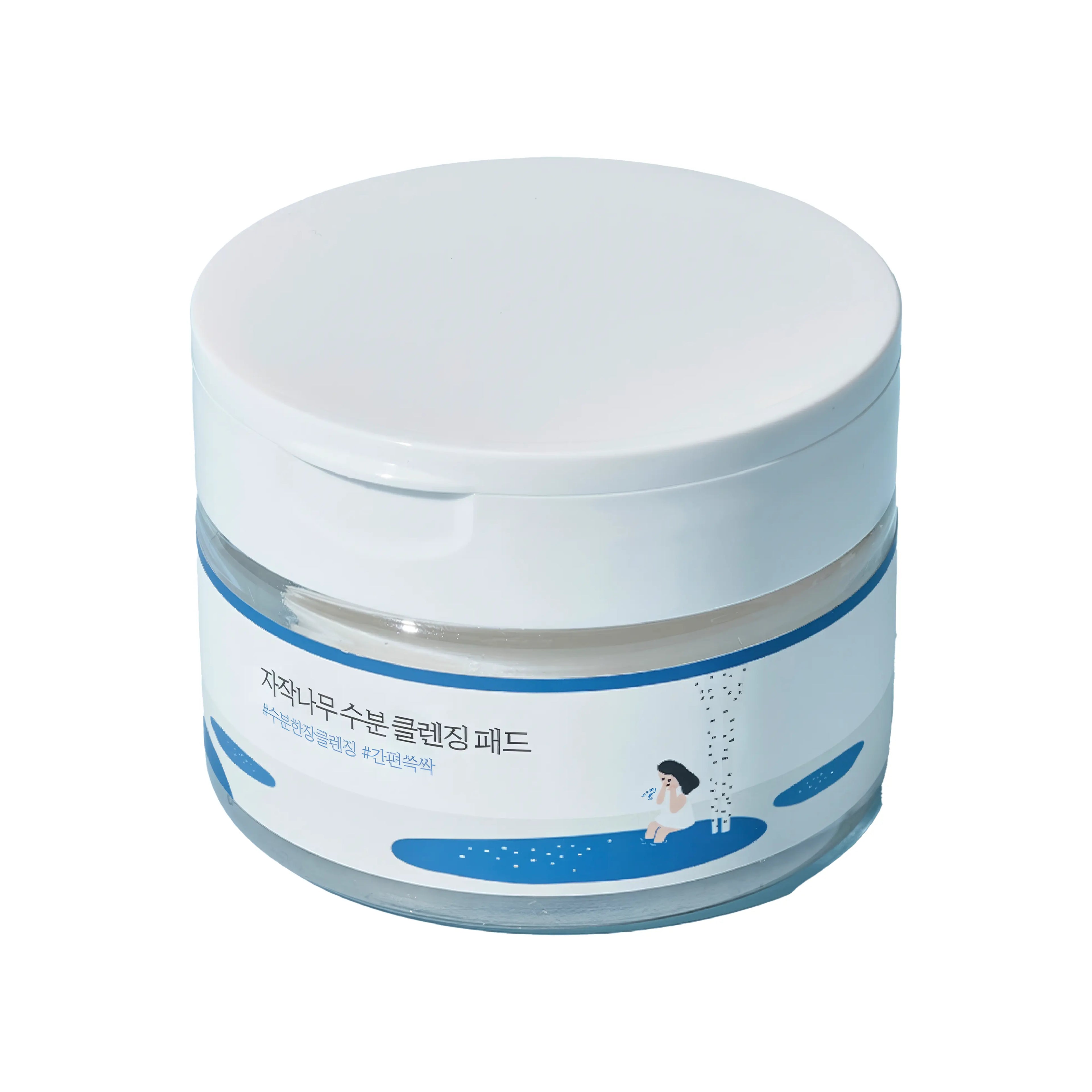 Round Lab Birch Moisturizing Cleansing Pads (60 pads), gentle dual-texture cleansing pads for sensitive, dry skin with birch sap 10,000ppm, Aquaxyl, multi-hyaluronic acid, panthenol, allantoin, vitamin C, licorice root to remove makeup/impurities, deeply hydrate, soothe irritation, brighten tone, and smooth texture.
